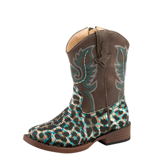 Roper Toddler Girls' Glitter Leopard Cowgirl Boots