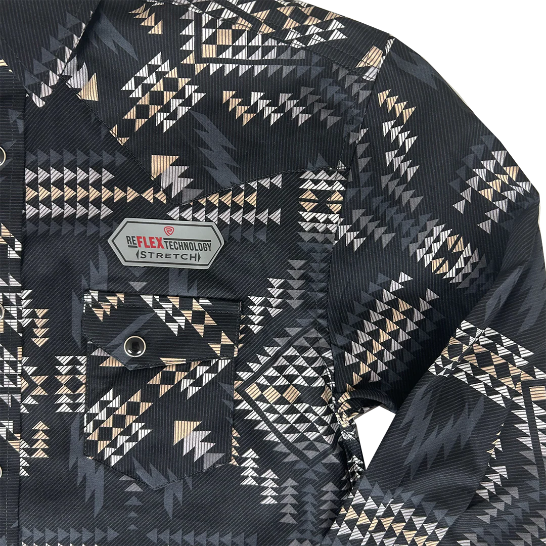 Rock & Roll Denim Boys' Aztec Long Sleeve Snap Shirt