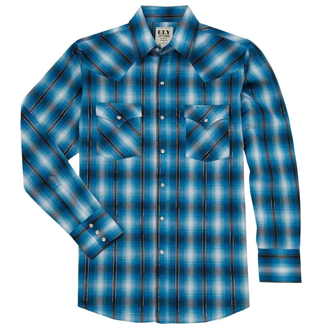 Ely Cattleman Men's Pearl Long Sleeve Snap Shirt