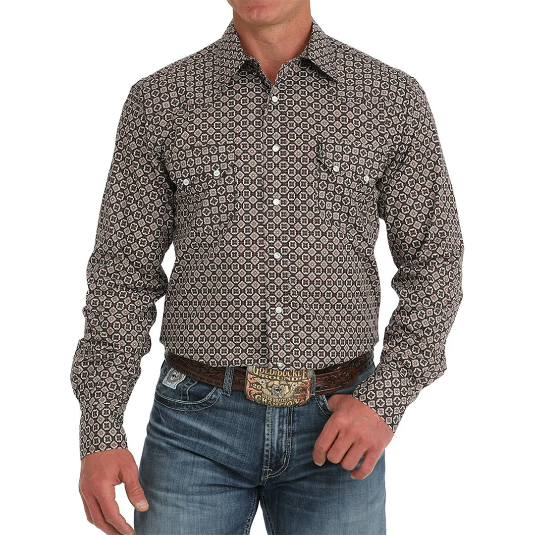 Cinch Men's Medallion Long Sleeve Snap Shirt