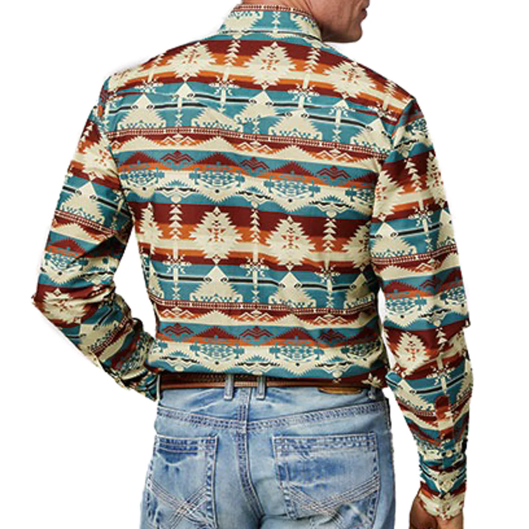 Roper Men's Horizontal Aztec Serape Snap Shirt