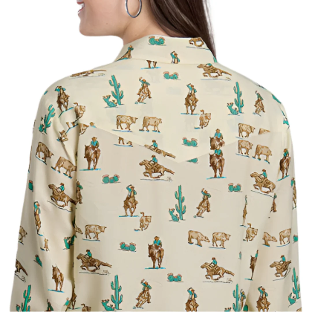Roper Women's Western Print Long Sleeve Snap Shirt