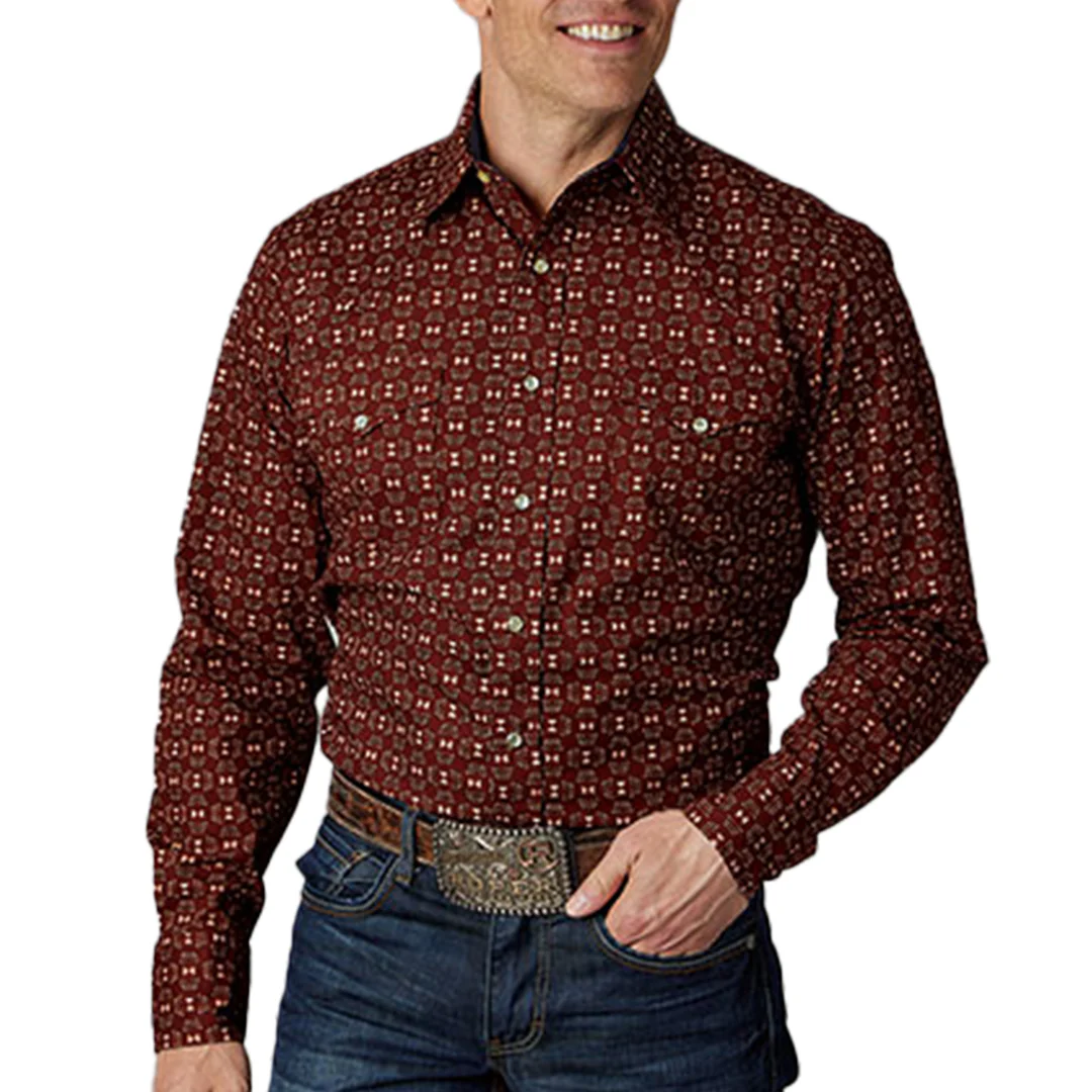 Roper Men's Ikat Arrows Long Sleeve Snap Shirt