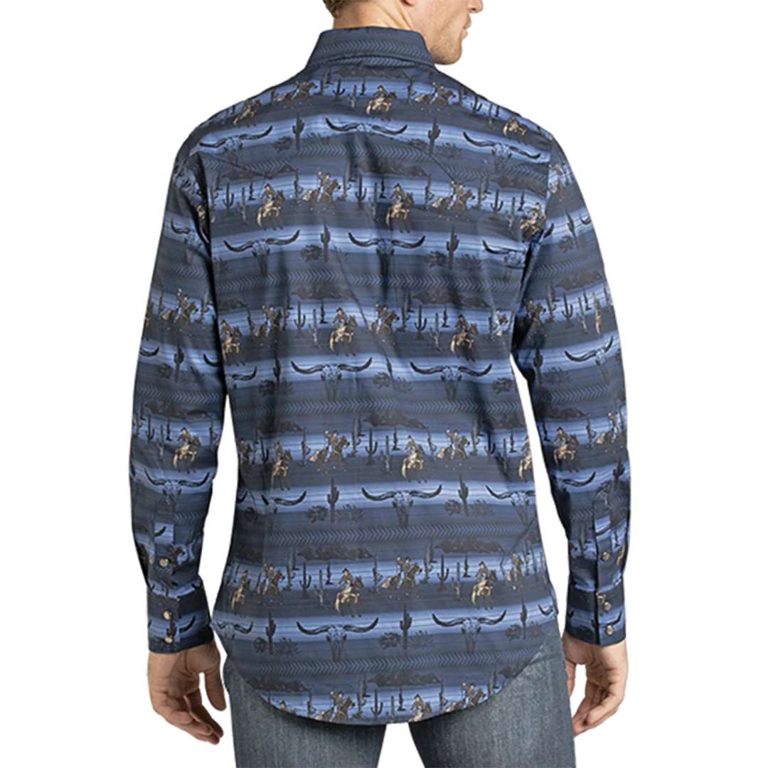 Rock & Roll Denim Men's Serape Convo Long Sleeve Snap Shirt