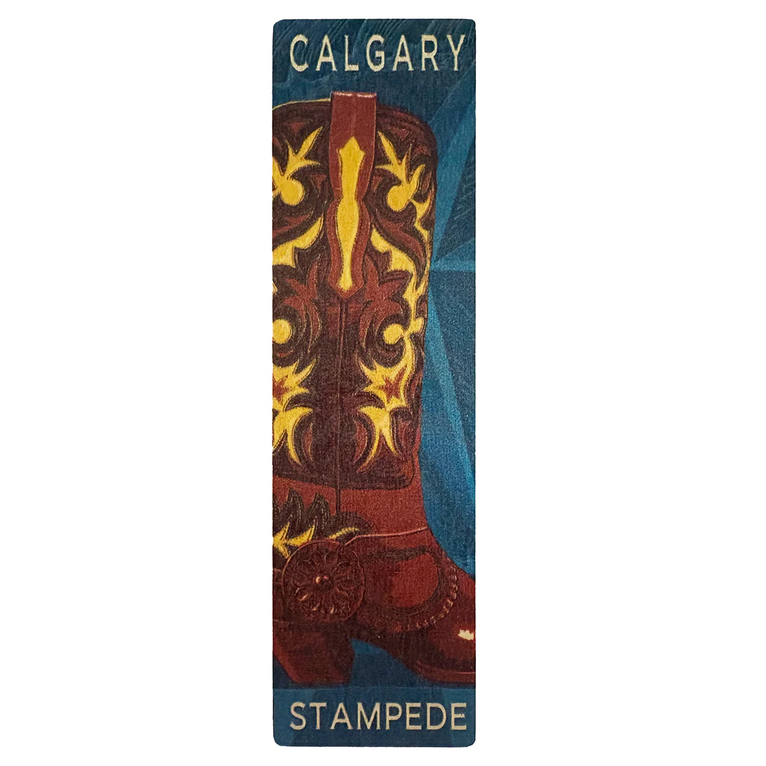 Calgary Stampede Wood Cowboy Boot Book Mark