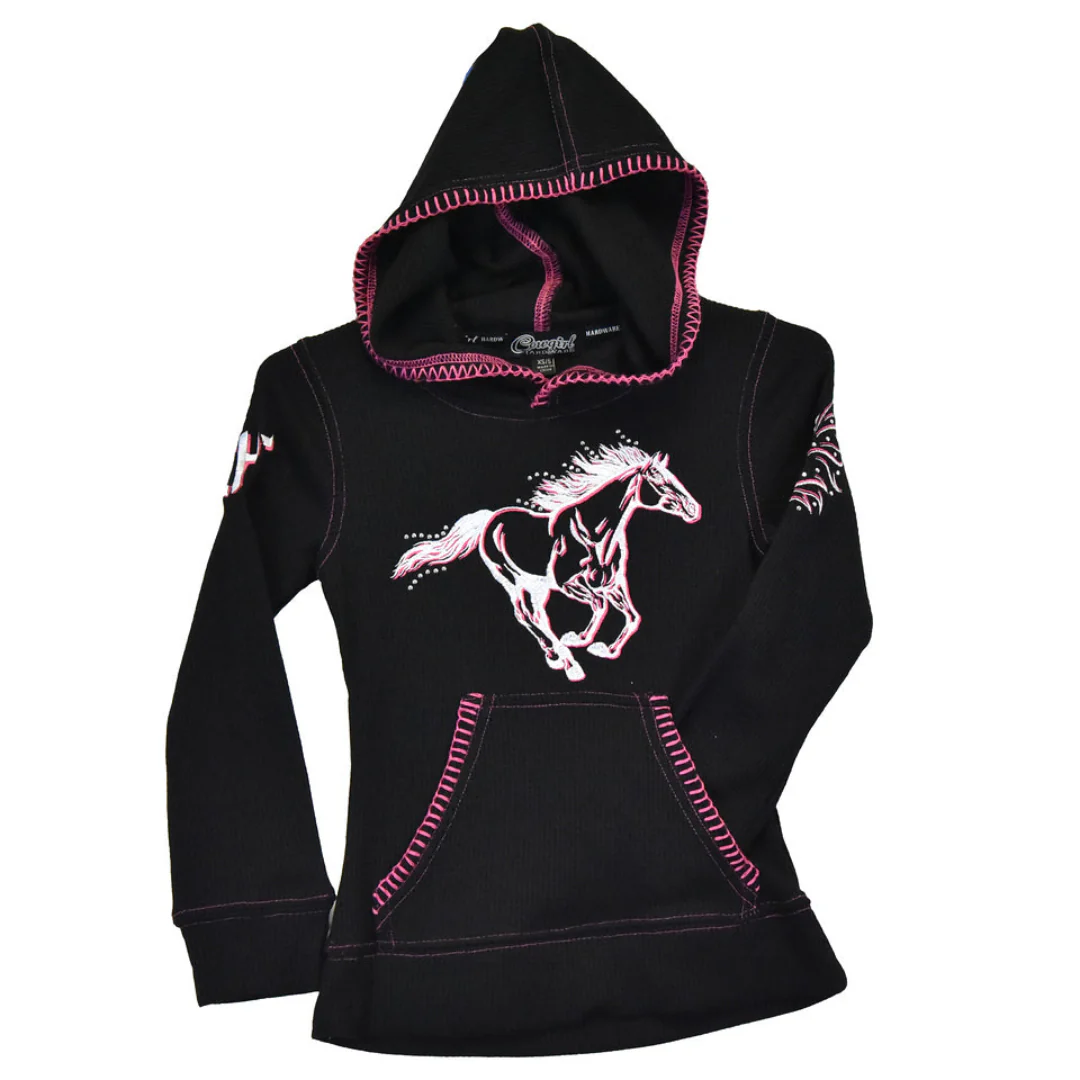 Cowgirl Hardware Girls' Horse Hoodie