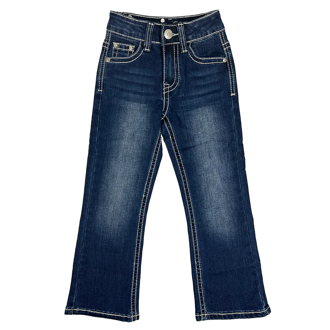 Rodeo Girl Girls' V Stitch Embroidery Bootcut Jeans