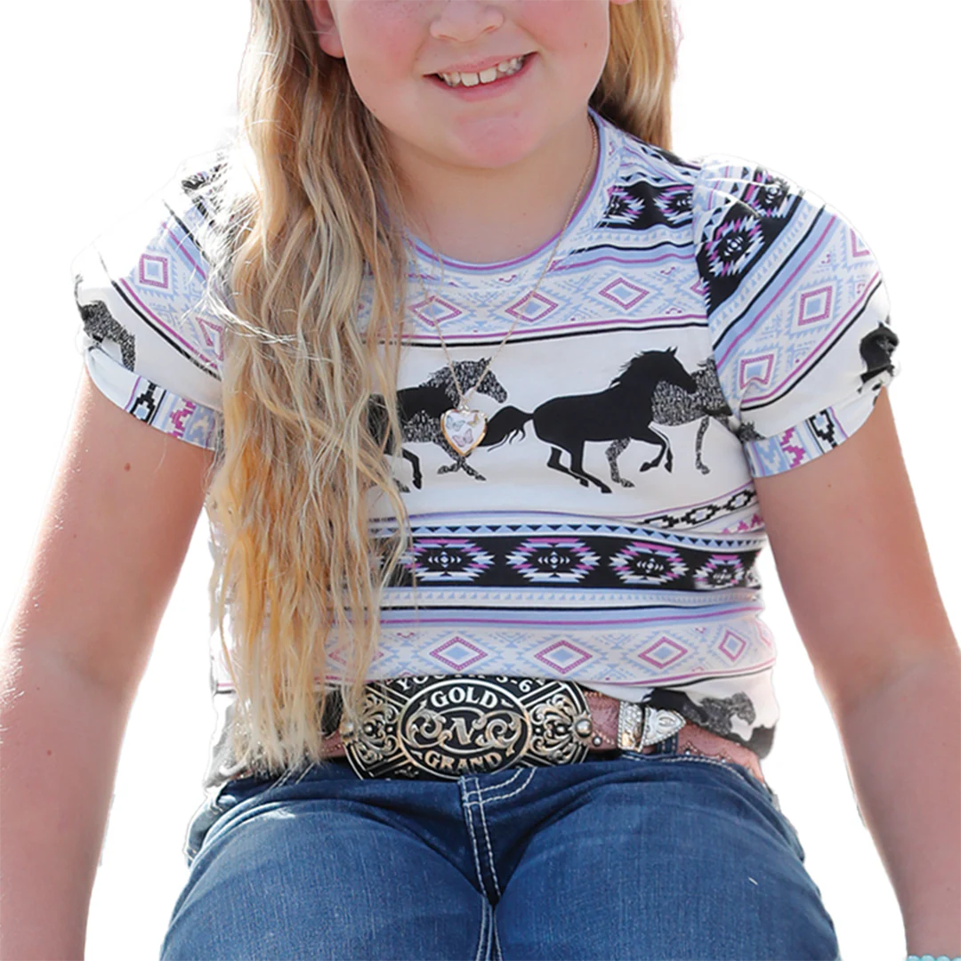 Cruel Denim Girls' Horse Print Blouse