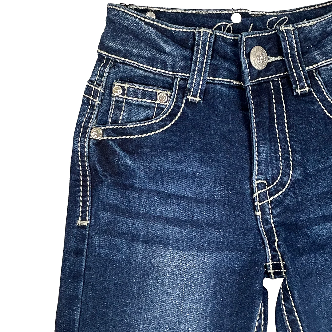 Rodeo Girl Girls' Horse Shoe Embroidery Bootcut Jeans