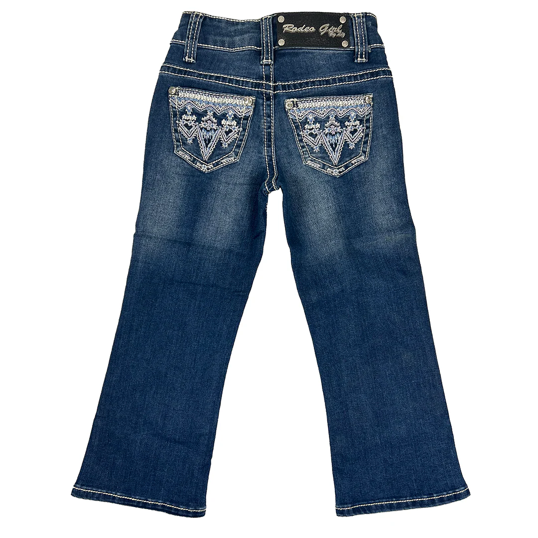 Rodeo Girl Girls' Aztec Embroidery Bootcut Jeans
