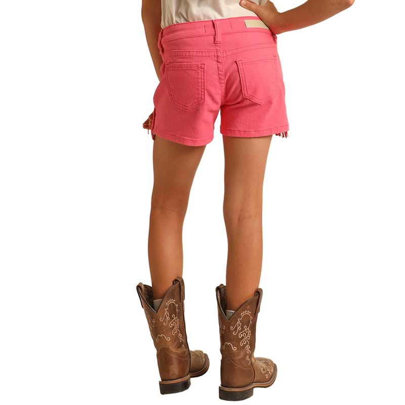 Rock & Roll Denim Girls' Extra Stretch Fringe Jean Shorts