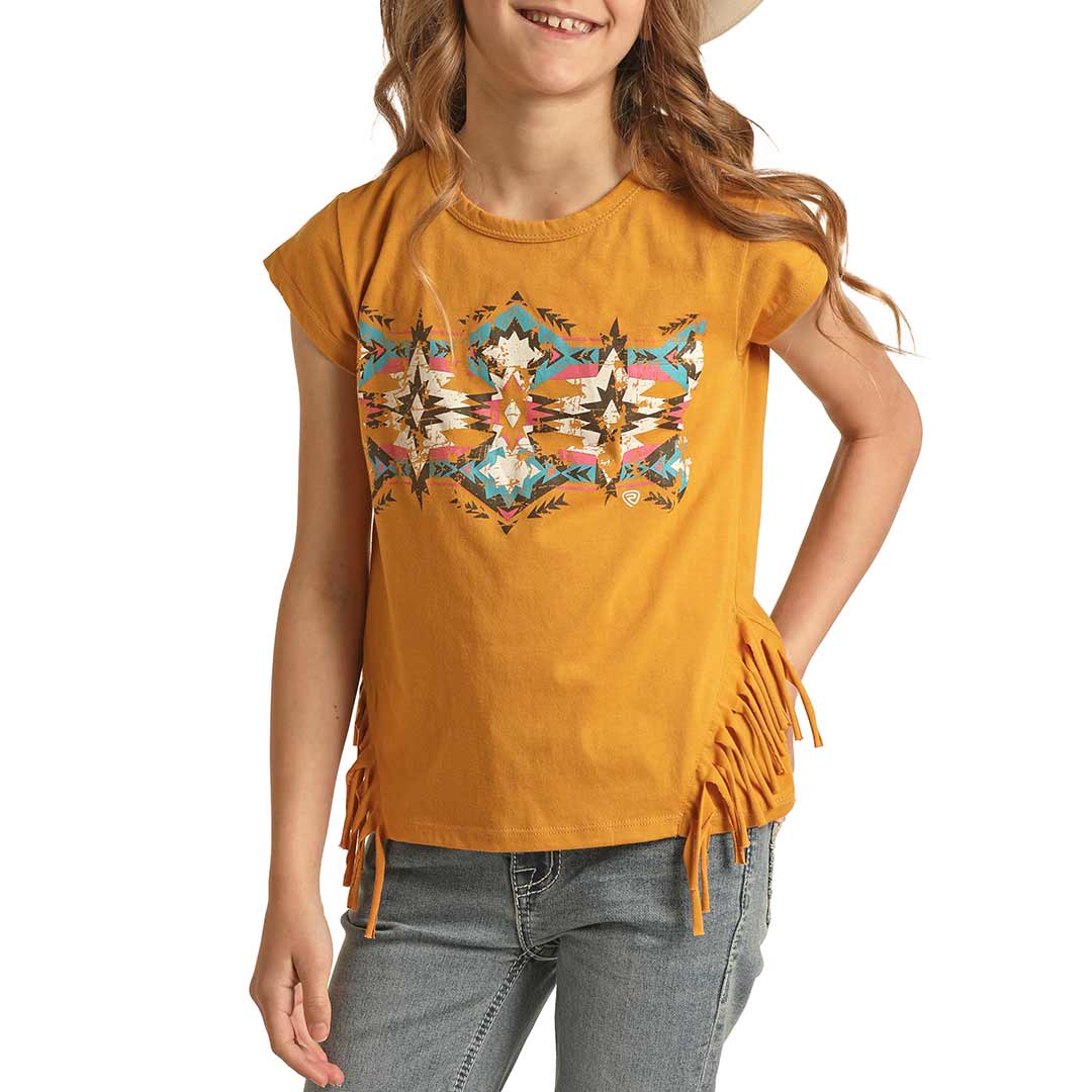 Rock & Roll Cowgirl Girls' Aztec Graphic T-Shirt