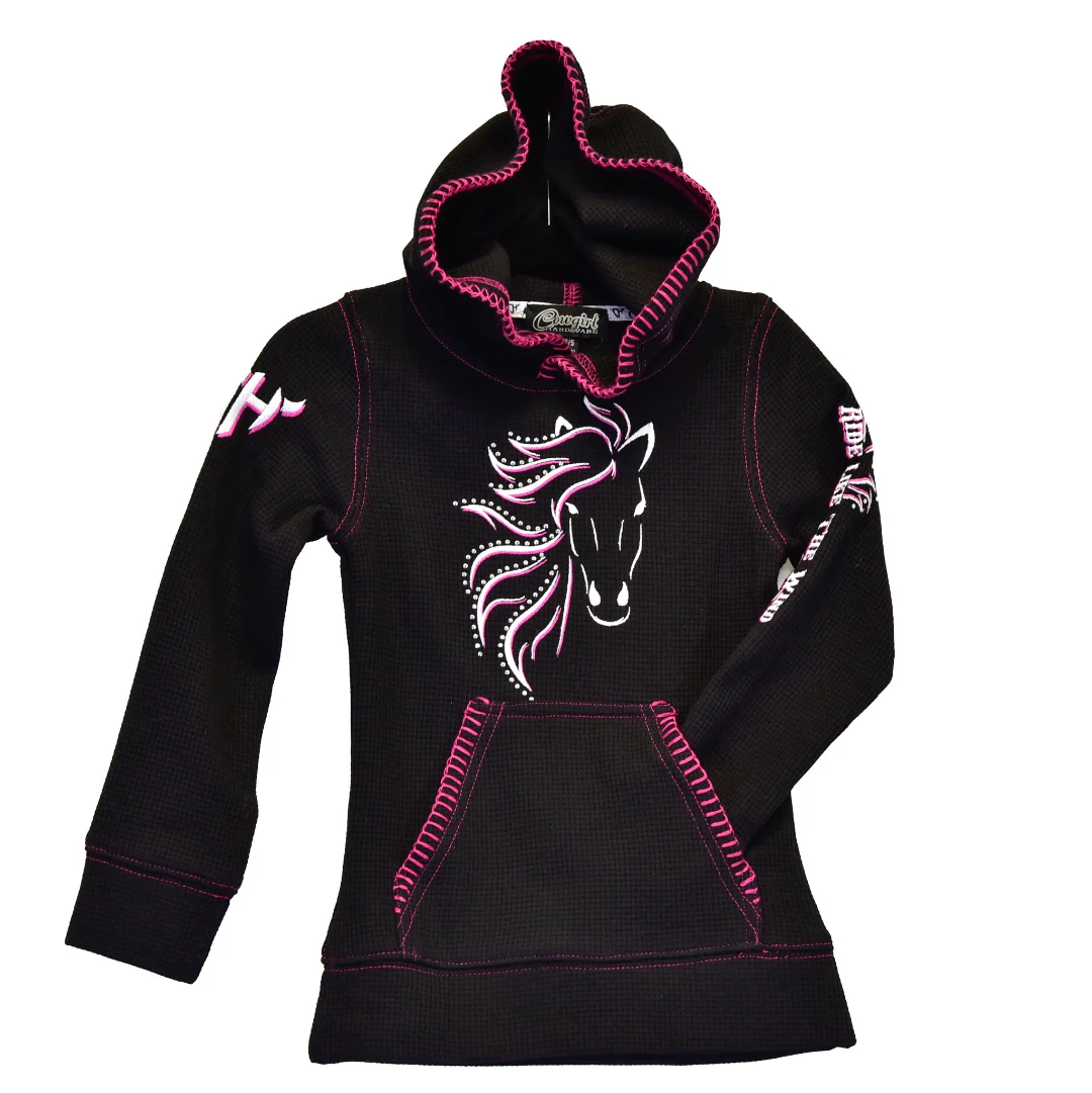 Cowgirl Hardware Girls' Horse Hoodie