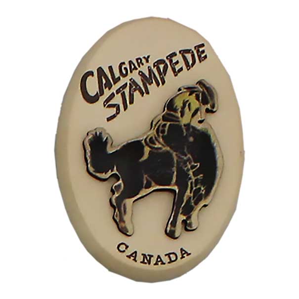 Retro Oval Bronco Calgary Stampede Wooden