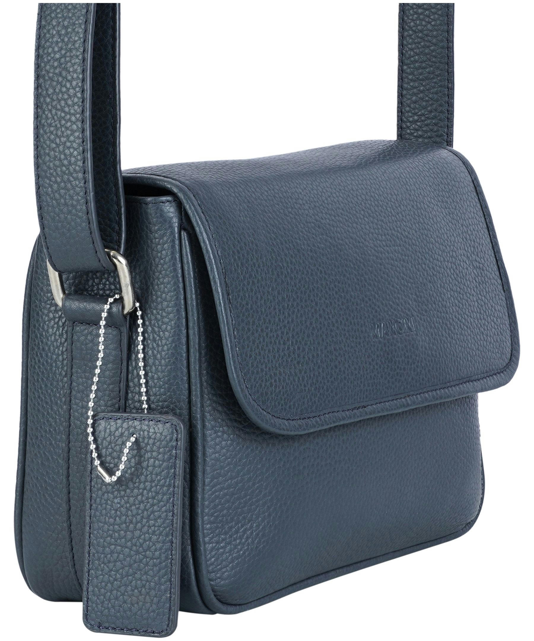 Mancini Leather Goods Women's Pebelled Kemberly Flap Closure Handbag