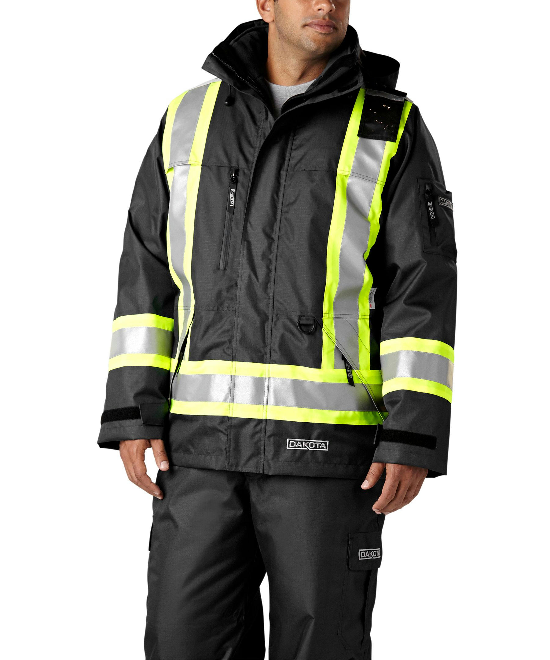 Dakota WorkPro Series Men's Hi-Visibility T-MAX Waterproof  Hyper-Dri 3 Lined 7-in-1 Jacket