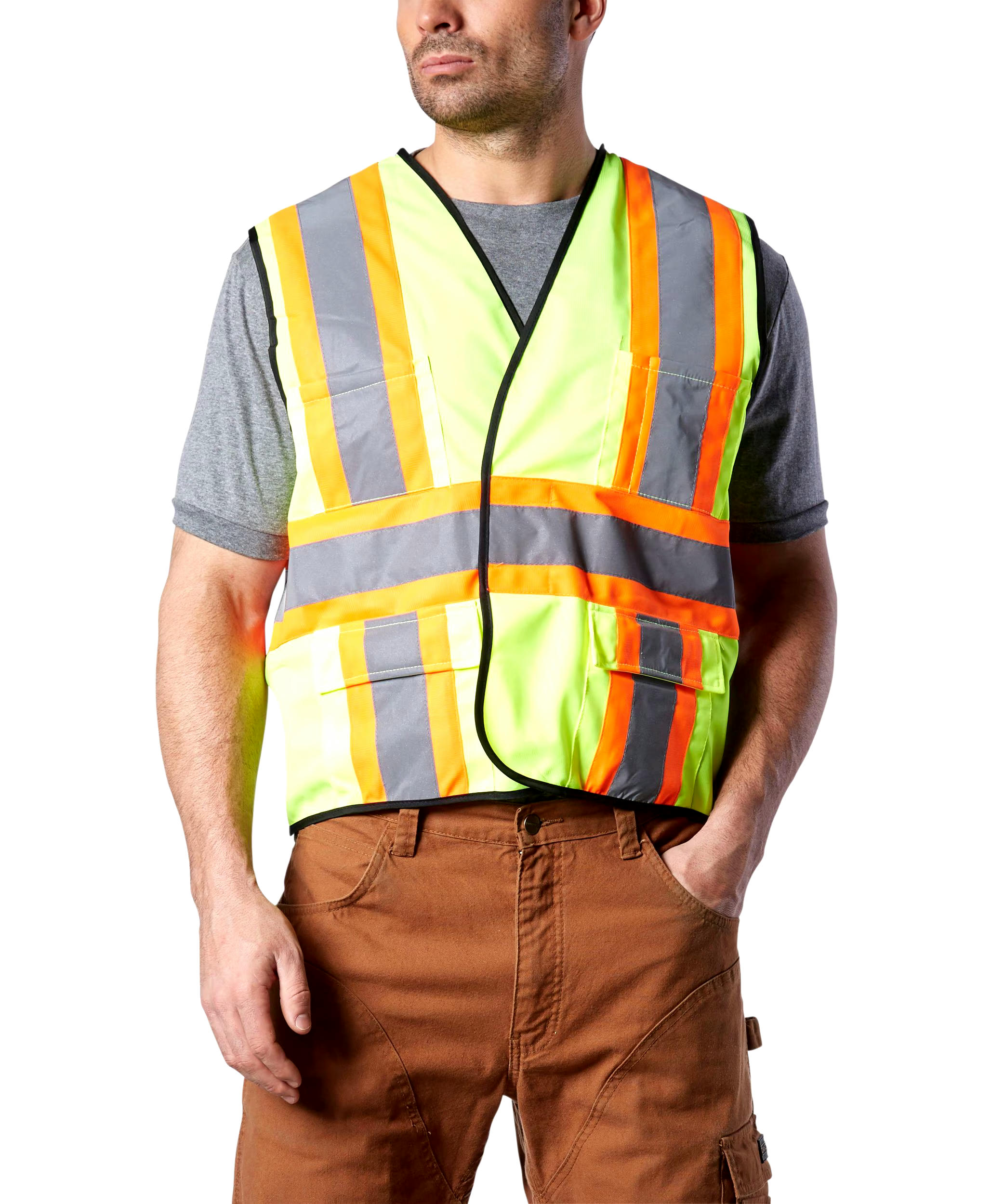Workhorse Men's CSA Approved Hi-Viz, 5-Point Tear Away Traffic Vest