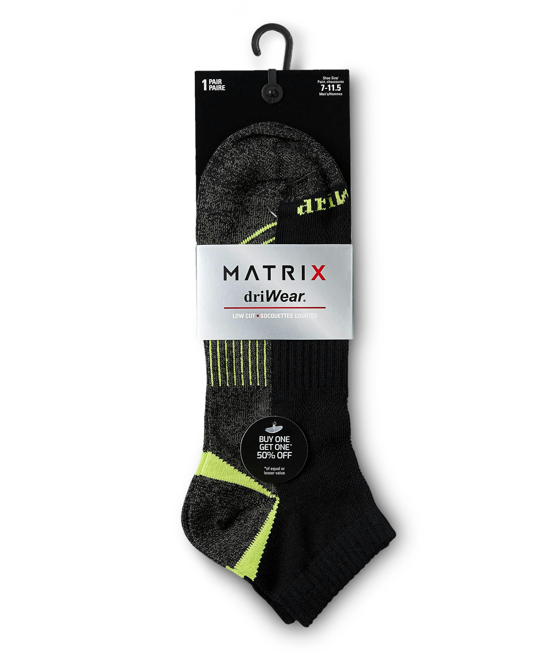Matrix Men's driWear Low Cut Thin Sport Socks