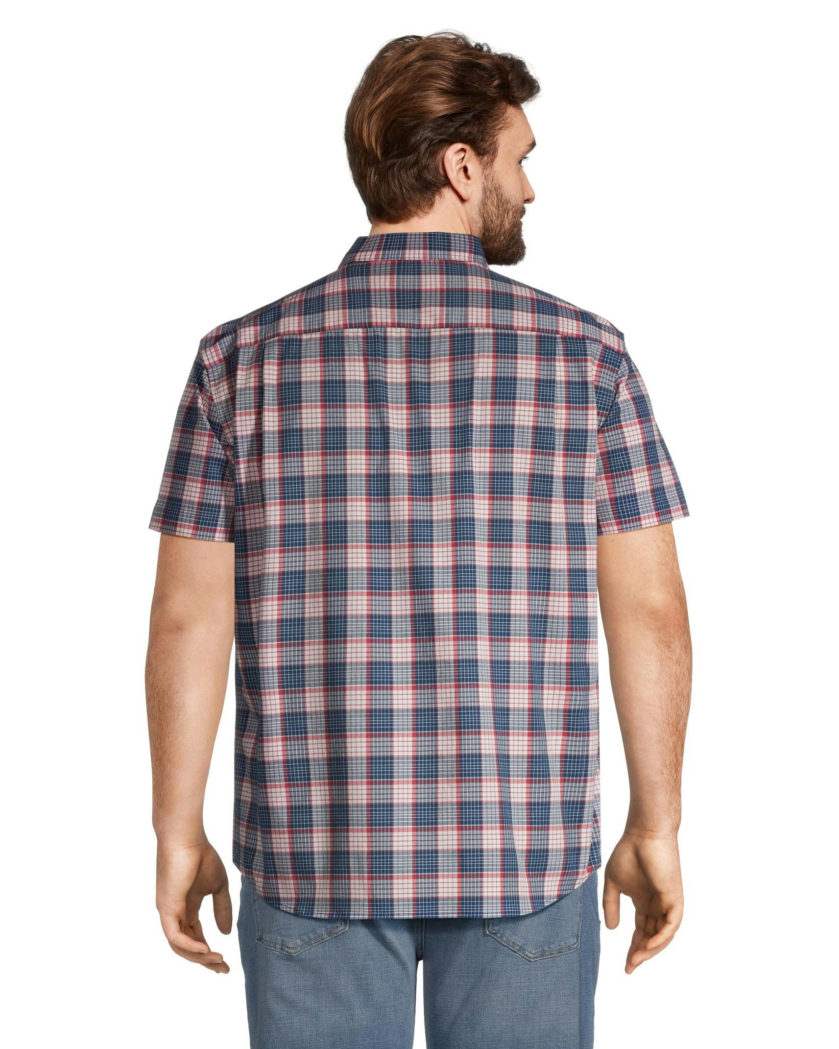 Denver Hayes Men's Plaid Sport Casual Modern Fit Shirt