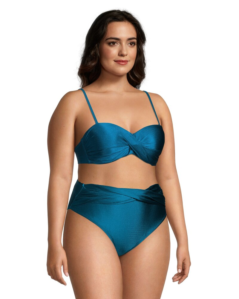 Women's Shimmer Twist Bandeau Bikini Swim Top