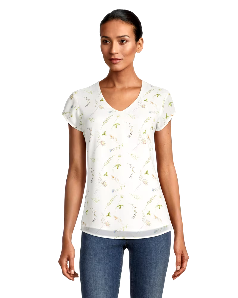 Women's Printed V-Neck Blouse