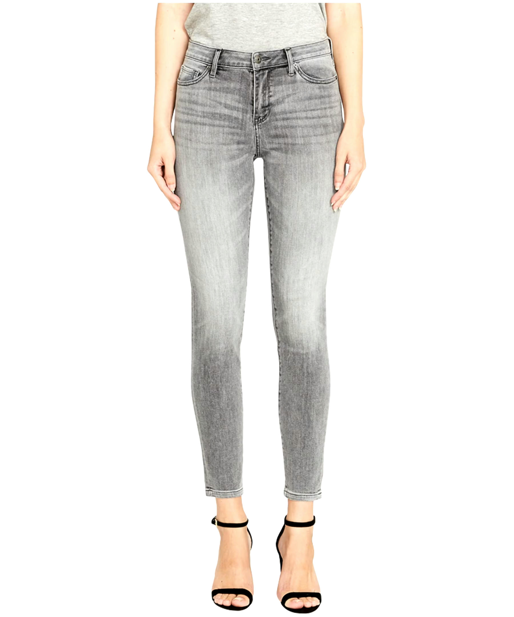 Buffalo Women's Alexa Mid Rise Super Skinny Jeans Light Grey -
