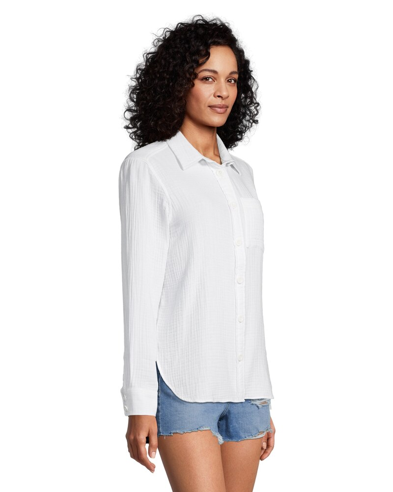 Women's Double Gauze Long Sleeve Button Down Shirt