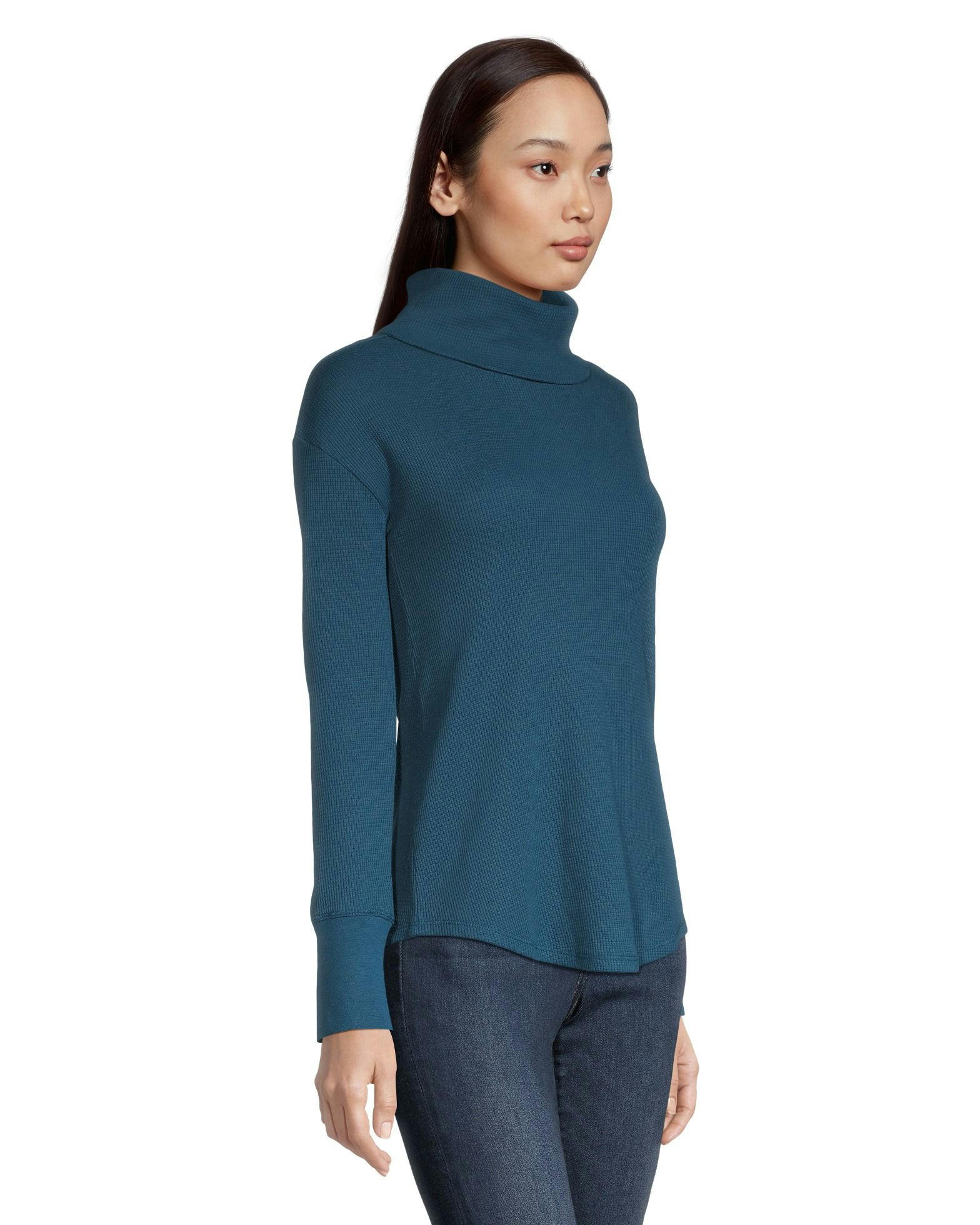 Denver Hayes Women's High Neck Long Sleeve Waffle Shirt