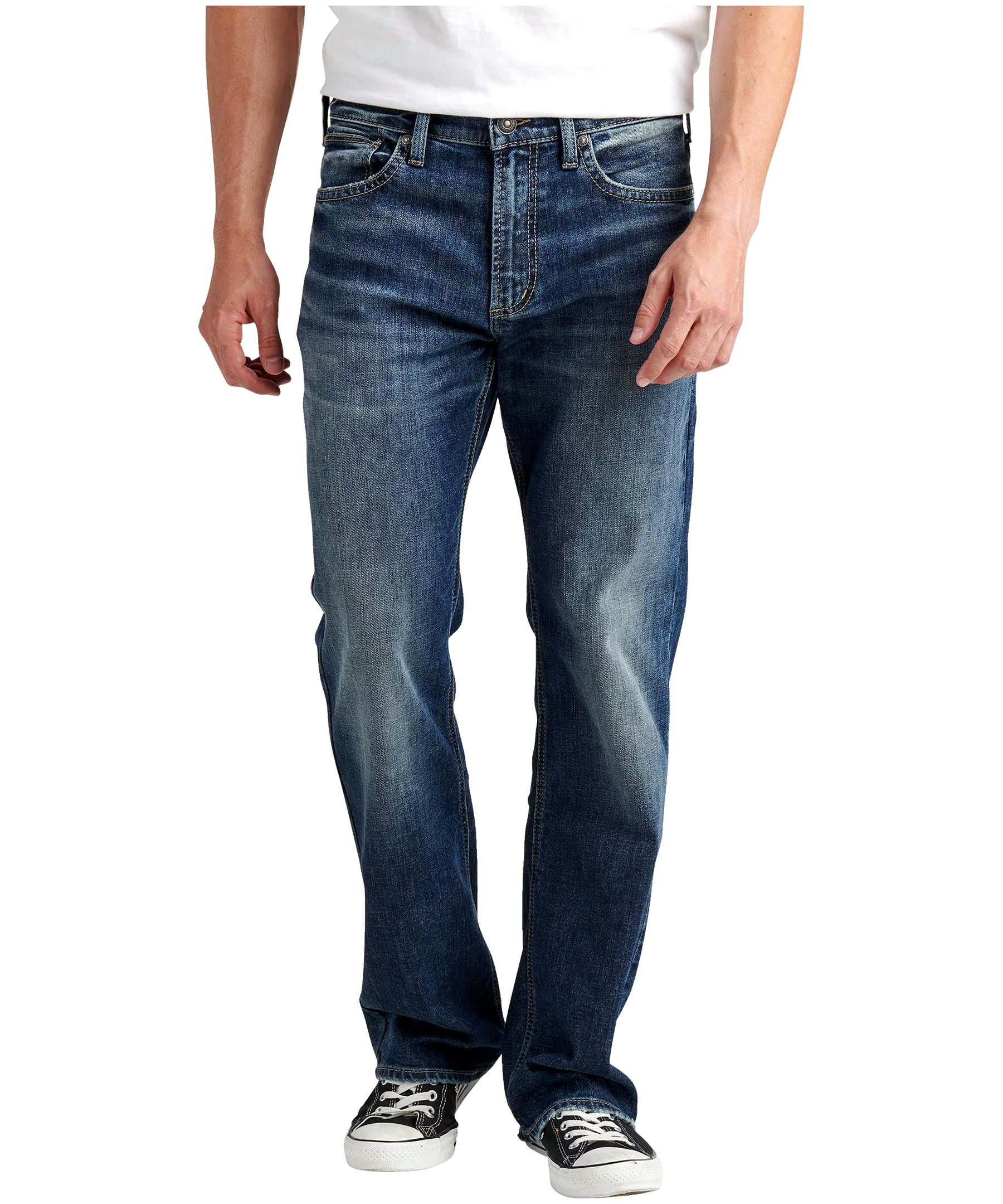 Silver Men's Zac Relaxed Fit Straight Leg Comfort Stretch Denim Jeans