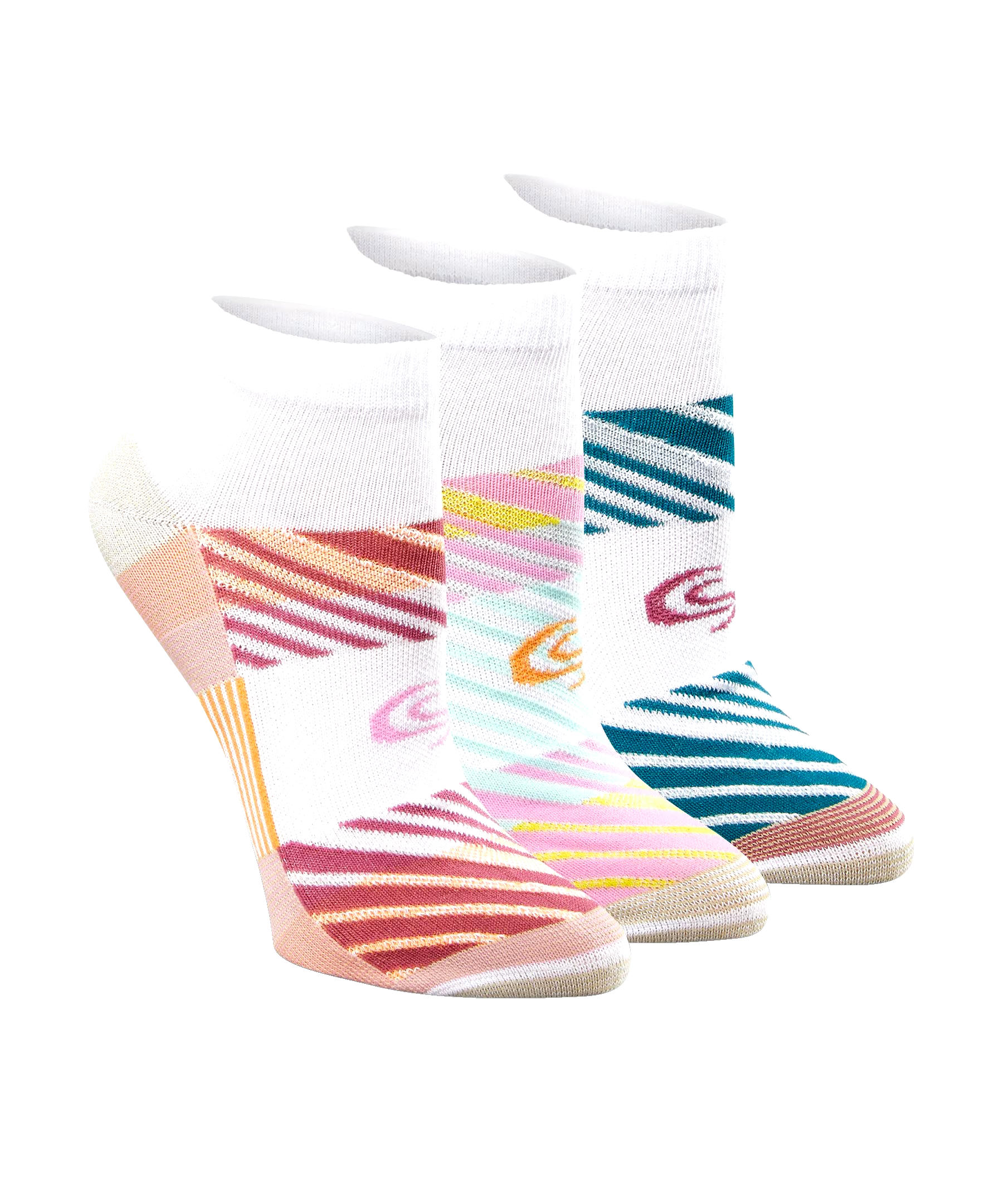 Copper Sole Women's 3 Pack Extreme Athletic Low Cut Socks