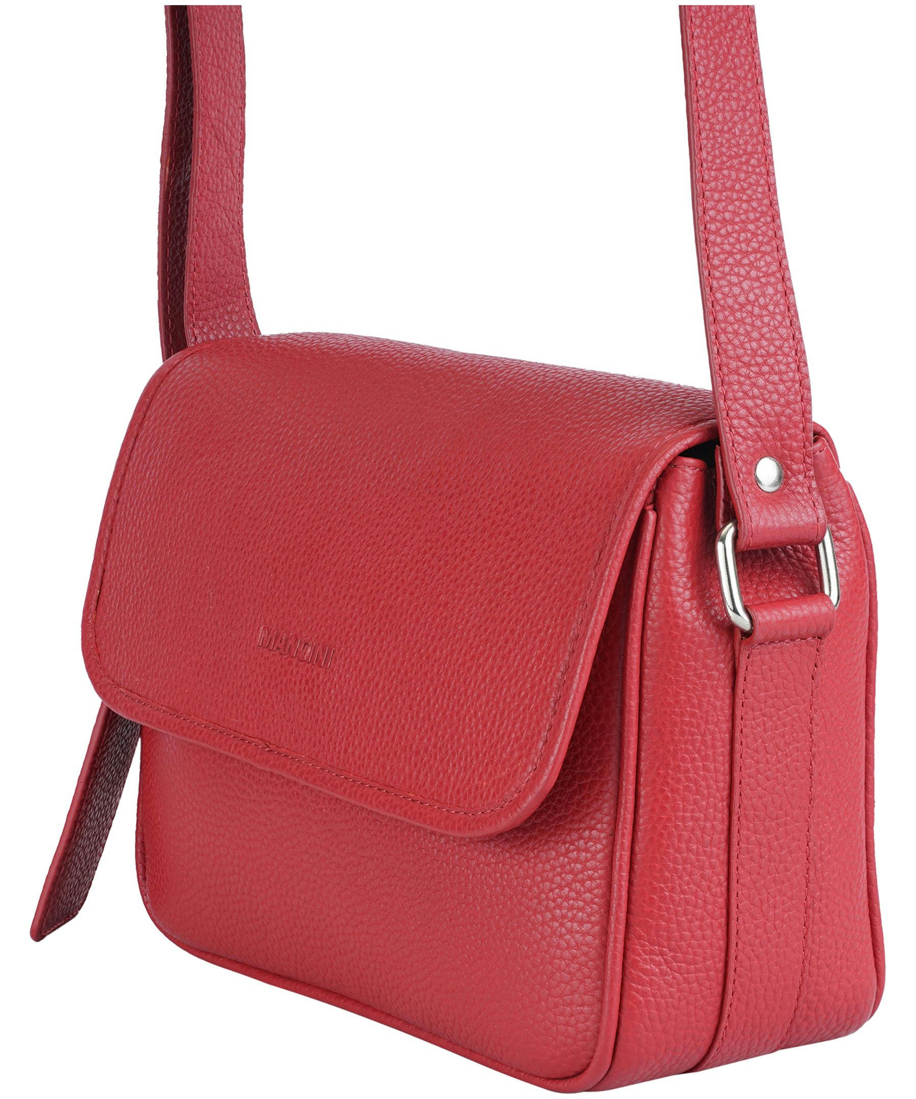 Mancini Leather Goods Women's Pebelled Kemberly Flap Closure Handbag