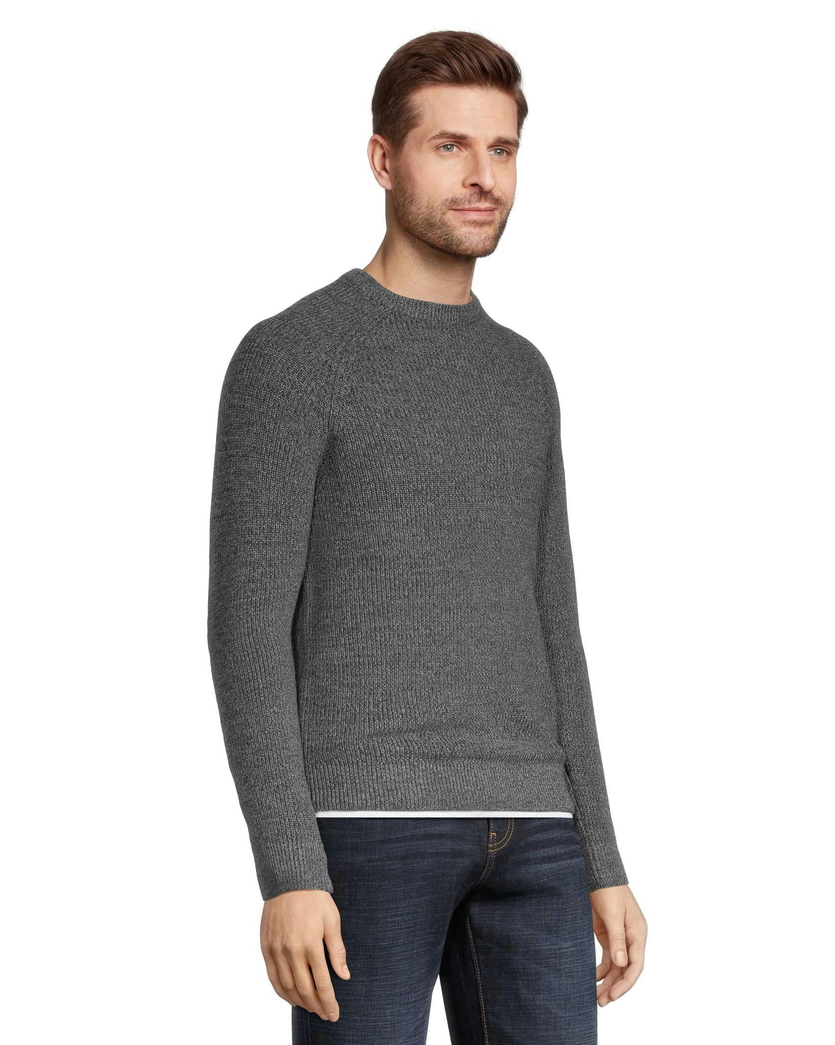 Denver Hayes Men's Shaker Stitch Crewneck Sweater