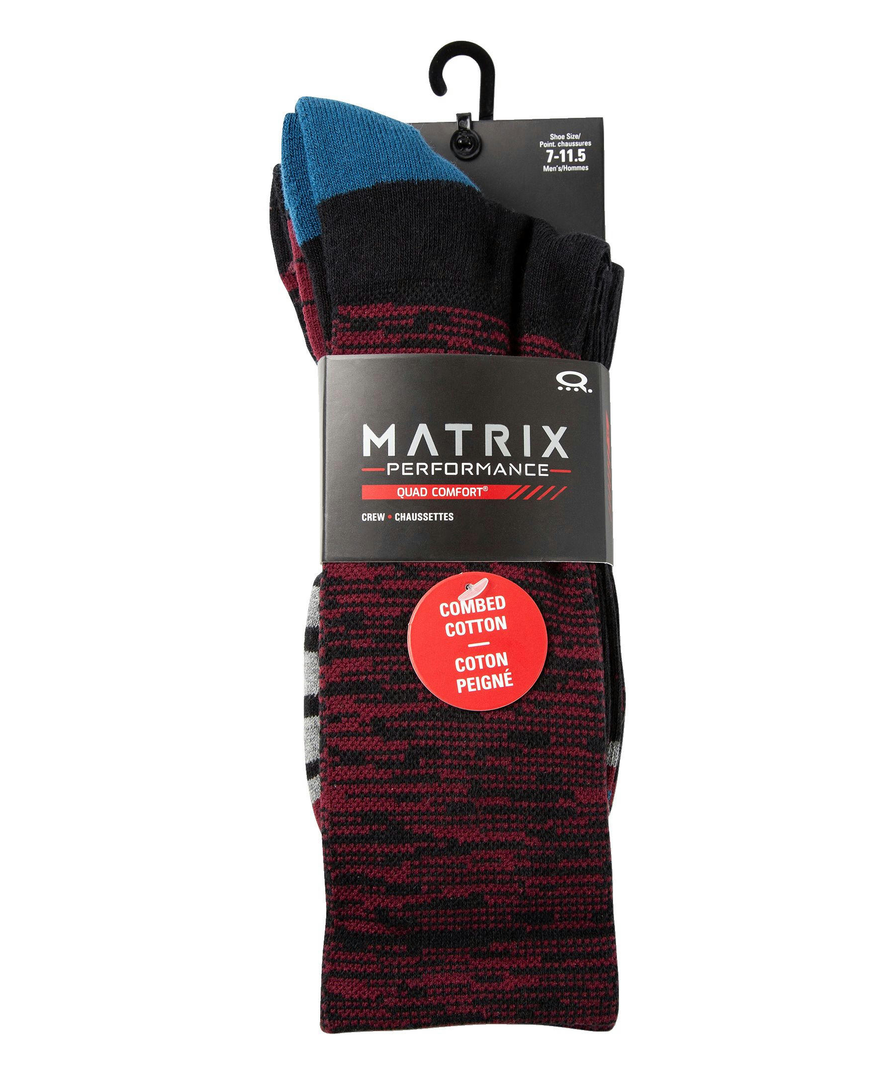Matrix Men's 2 Pack Cotton Crew Socks