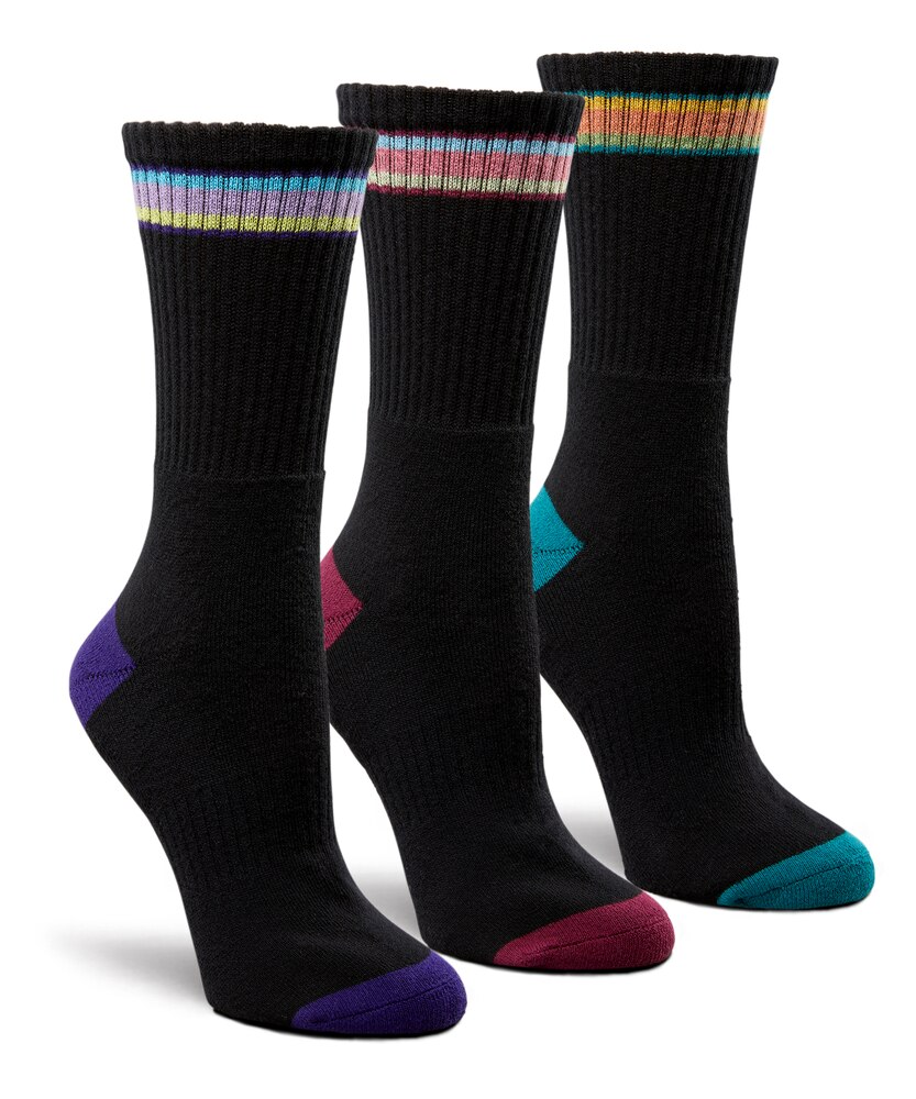 Shambhala Women's 3 Pack Sport Crew Socks with QUAD COMFORT