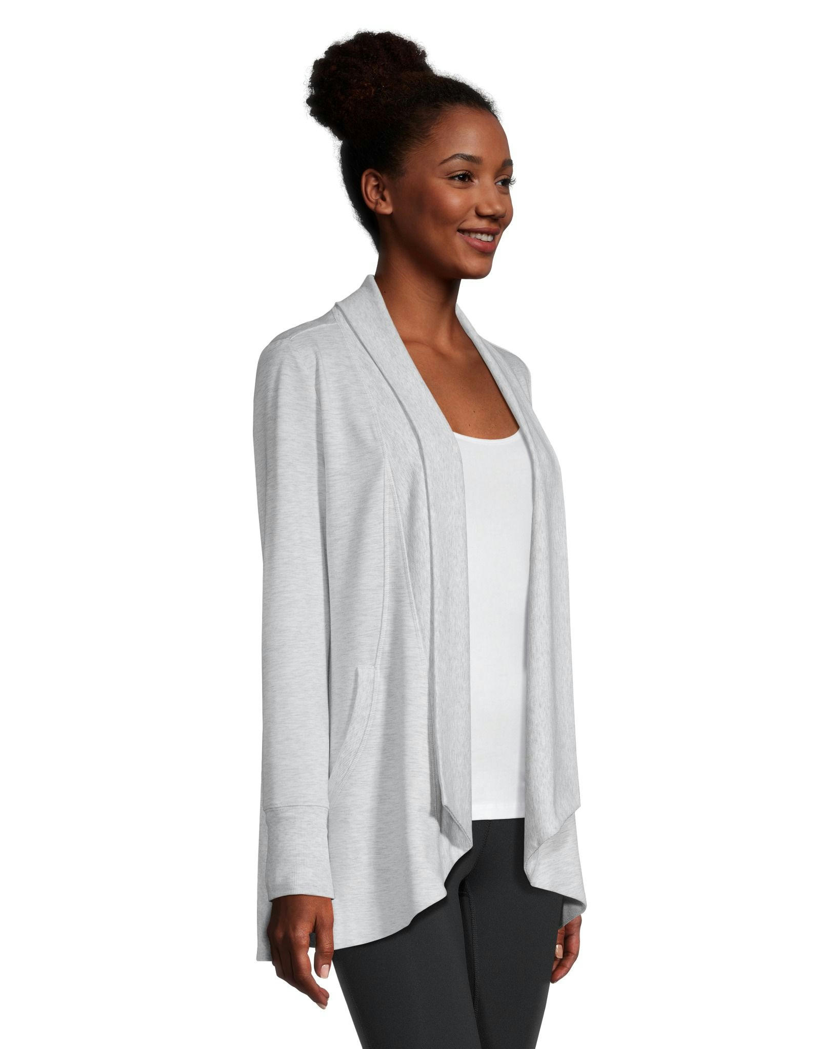 Shambhala Women's Semi-Fitted French Terry Open Cardigan