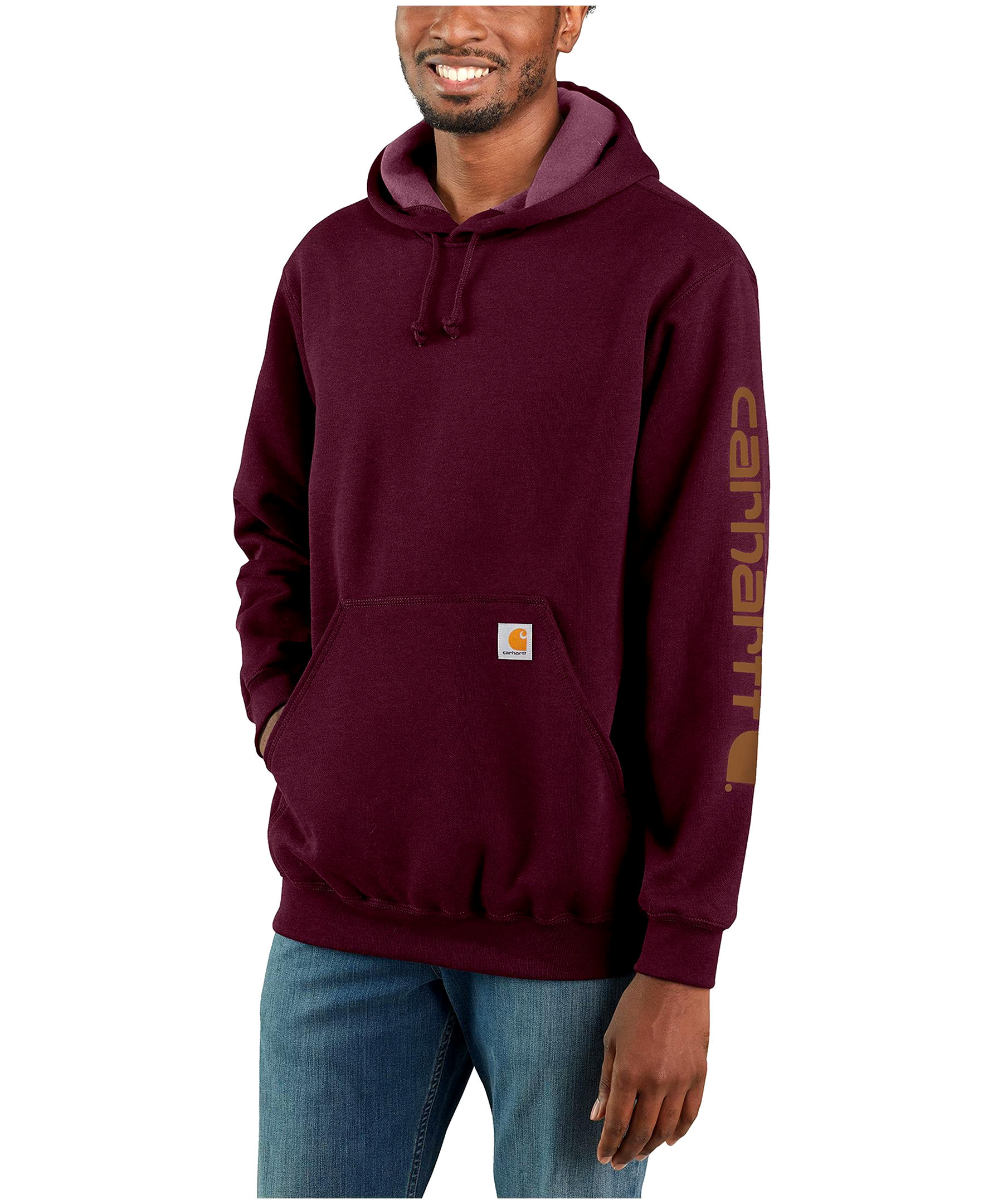 Carhartt Men's Midweight Hooded Logo Sleeve Sweatshirt
