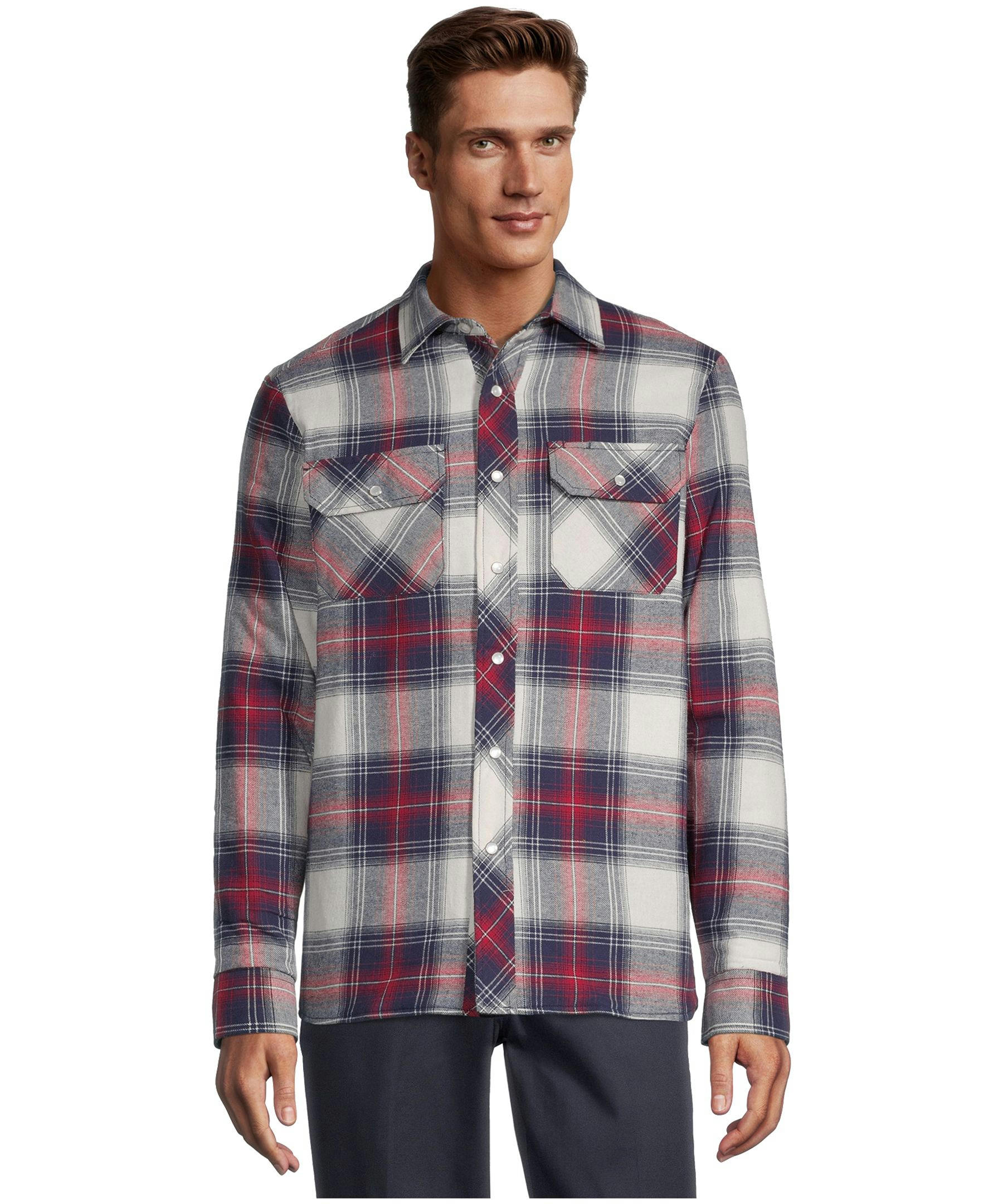 Aggressor Men's Snap-Front Plaid Quilted Flannel Work Shirt