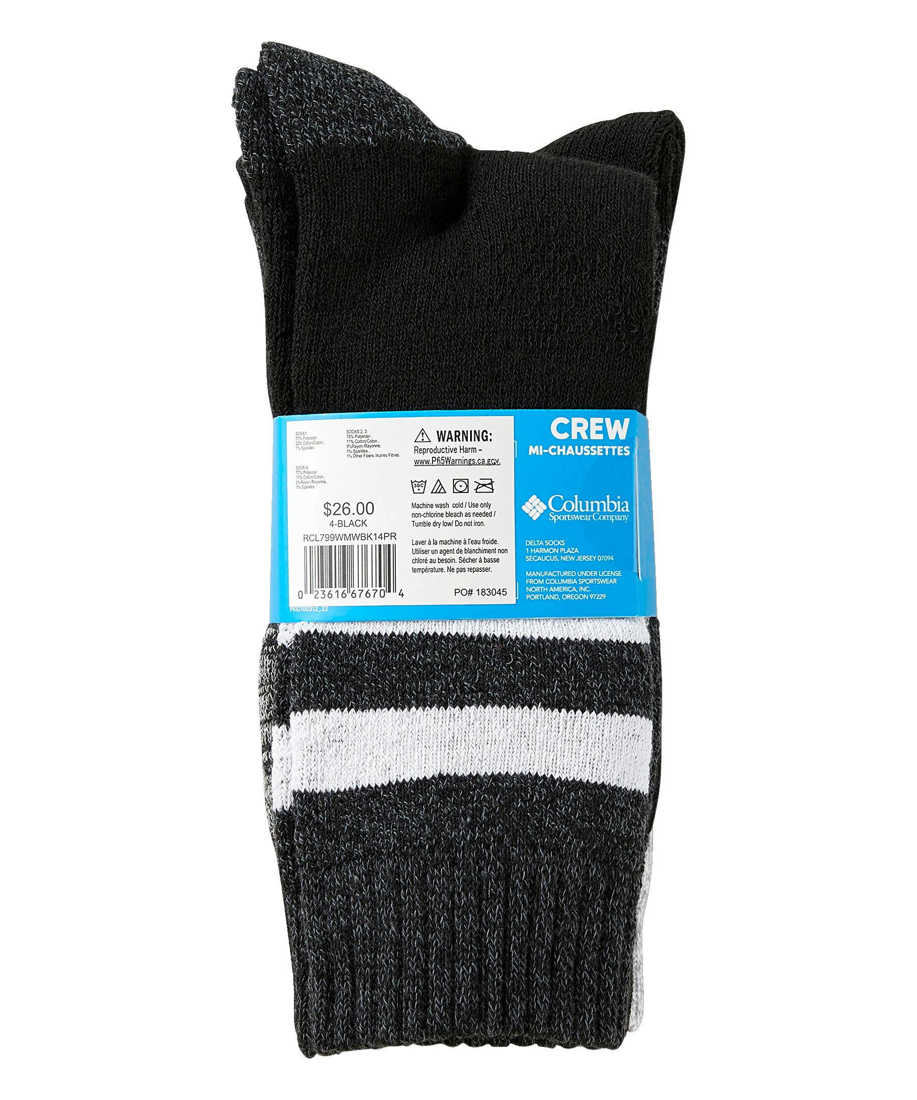 Columbia Women's  4 Pack Winter-Effic Moisture Control Crew Socks