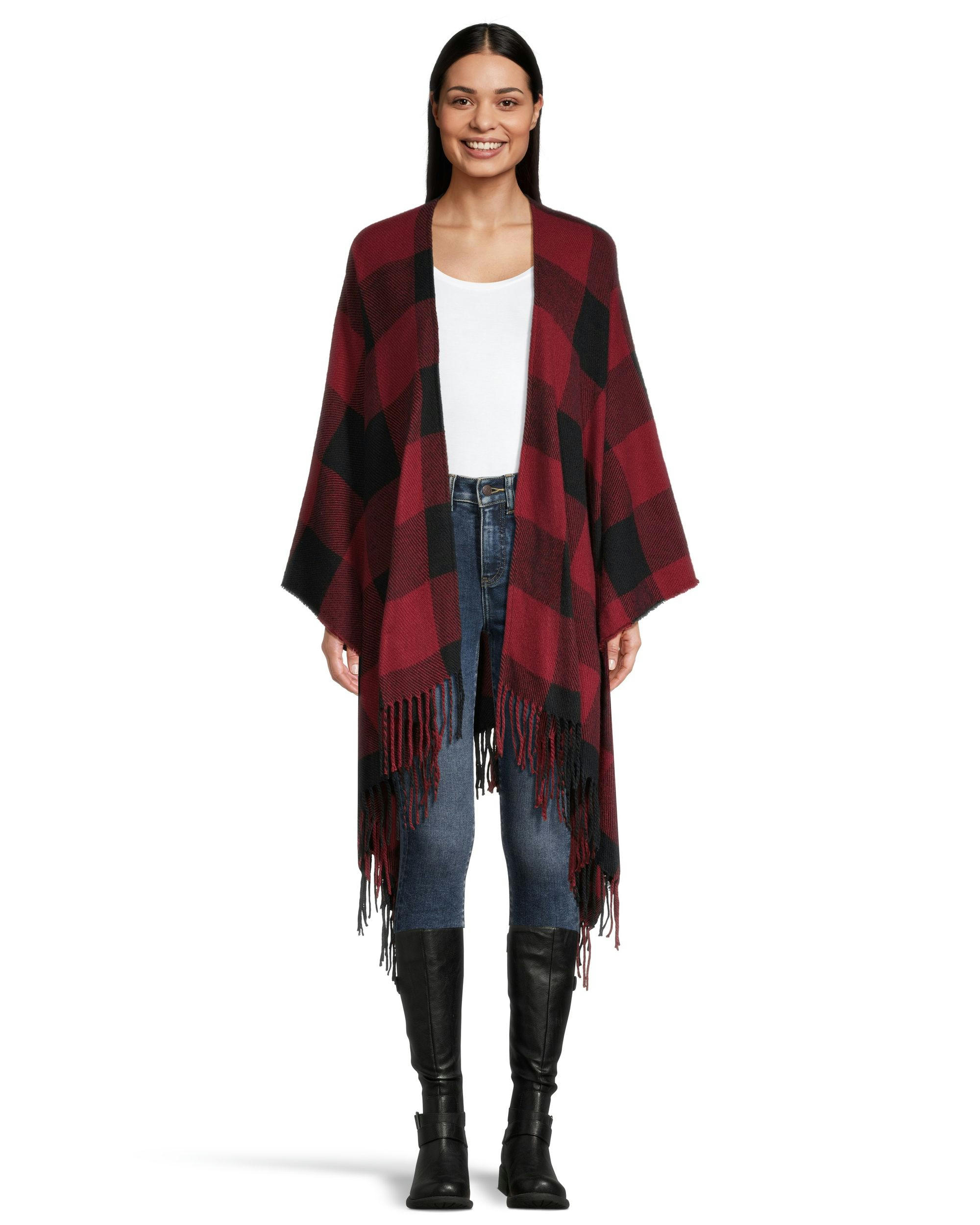WindRiver Women's Heritage Buffalo Plaid Ruana
