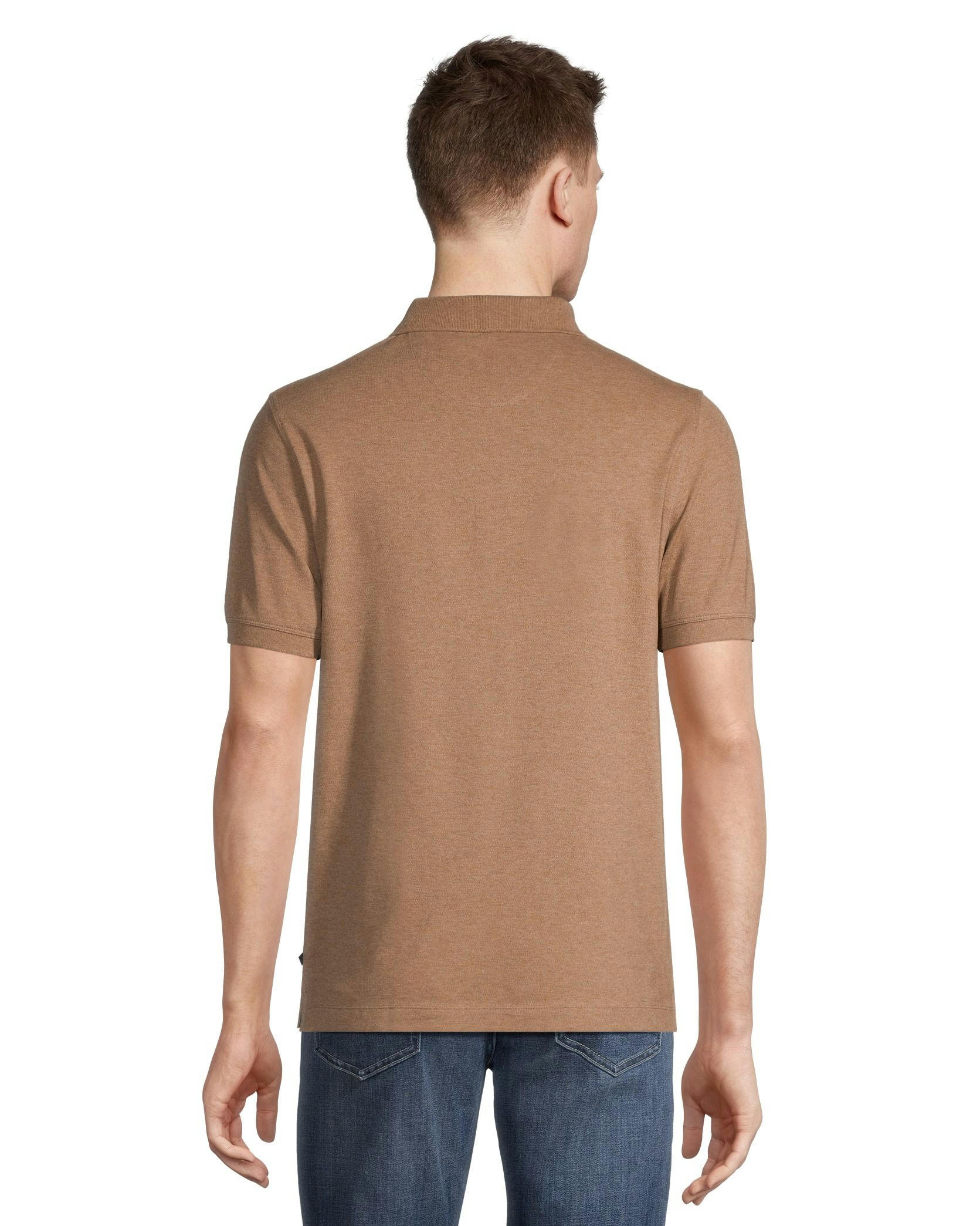 Denver Hayes Men's 50 Wash Stretch Short Sleeve Classic Fit Pique Polo Shirt