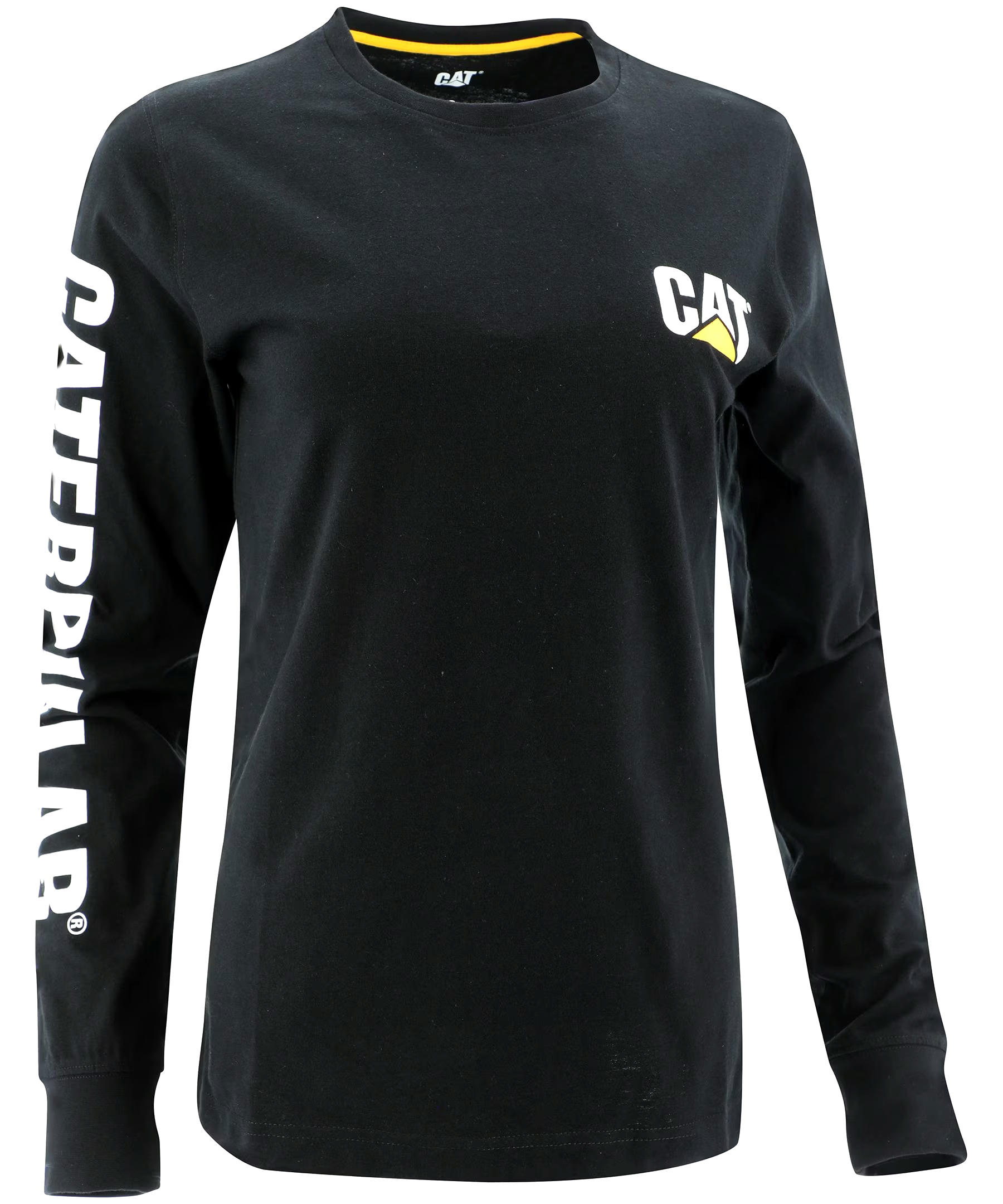 Caterpillar - CAT Women's Trademark Banner Long Sleeve Crewneck Cotton Work T Shirt