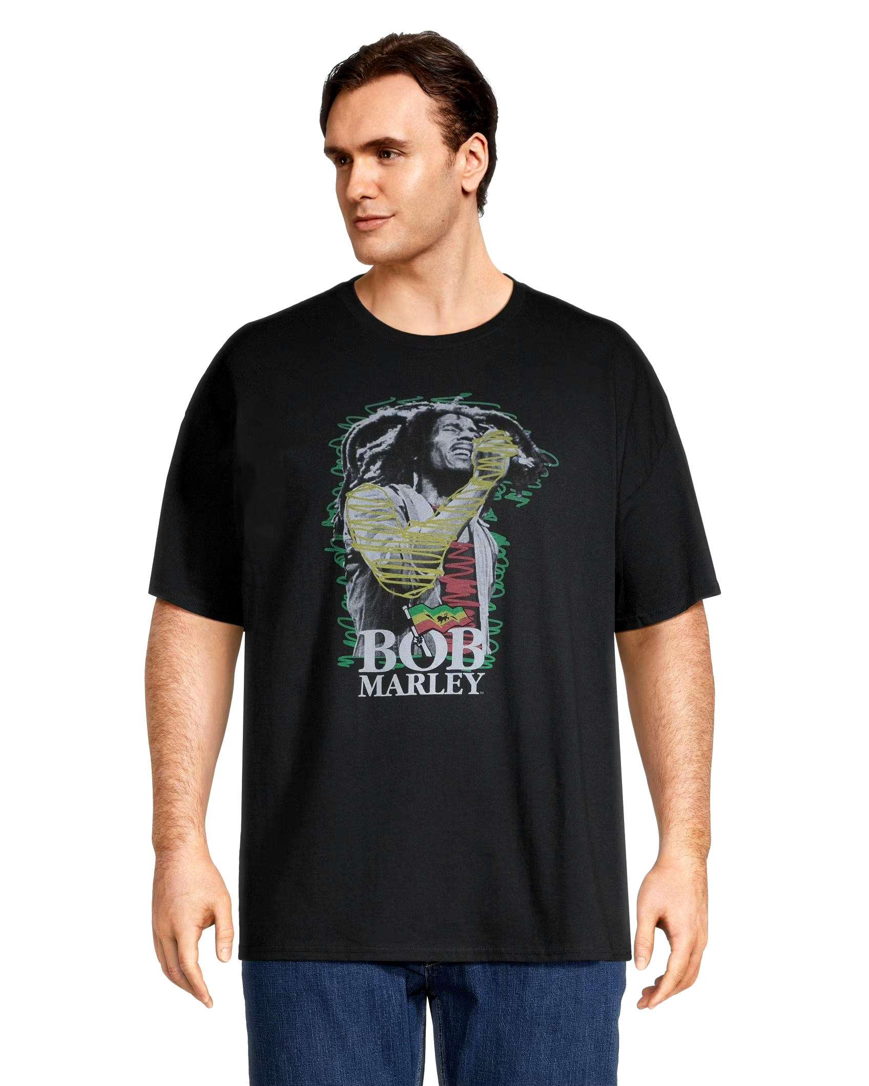 Logo T-Shirt Men's Bob Marley Crewneck Graphic T Shirt