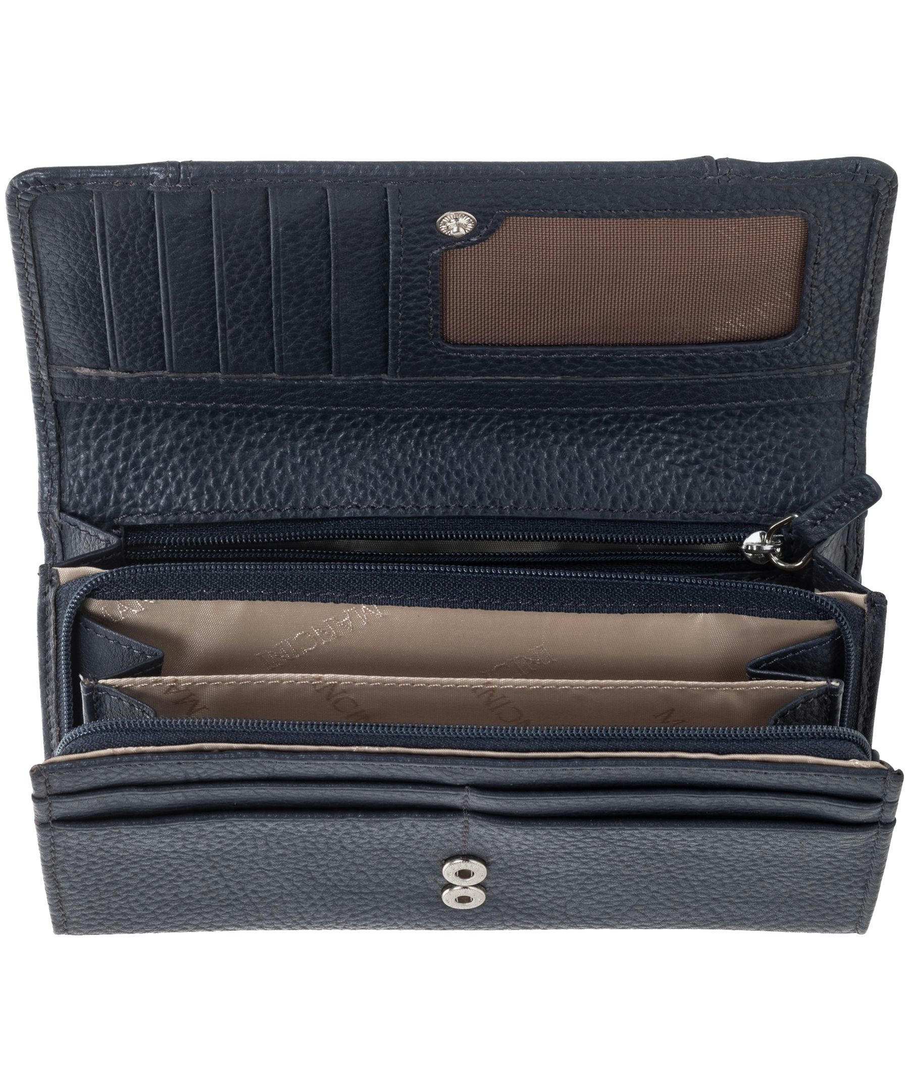 Mancini Leather Goods Women's Pebelled RFID Secure Medium Clutch Wallet