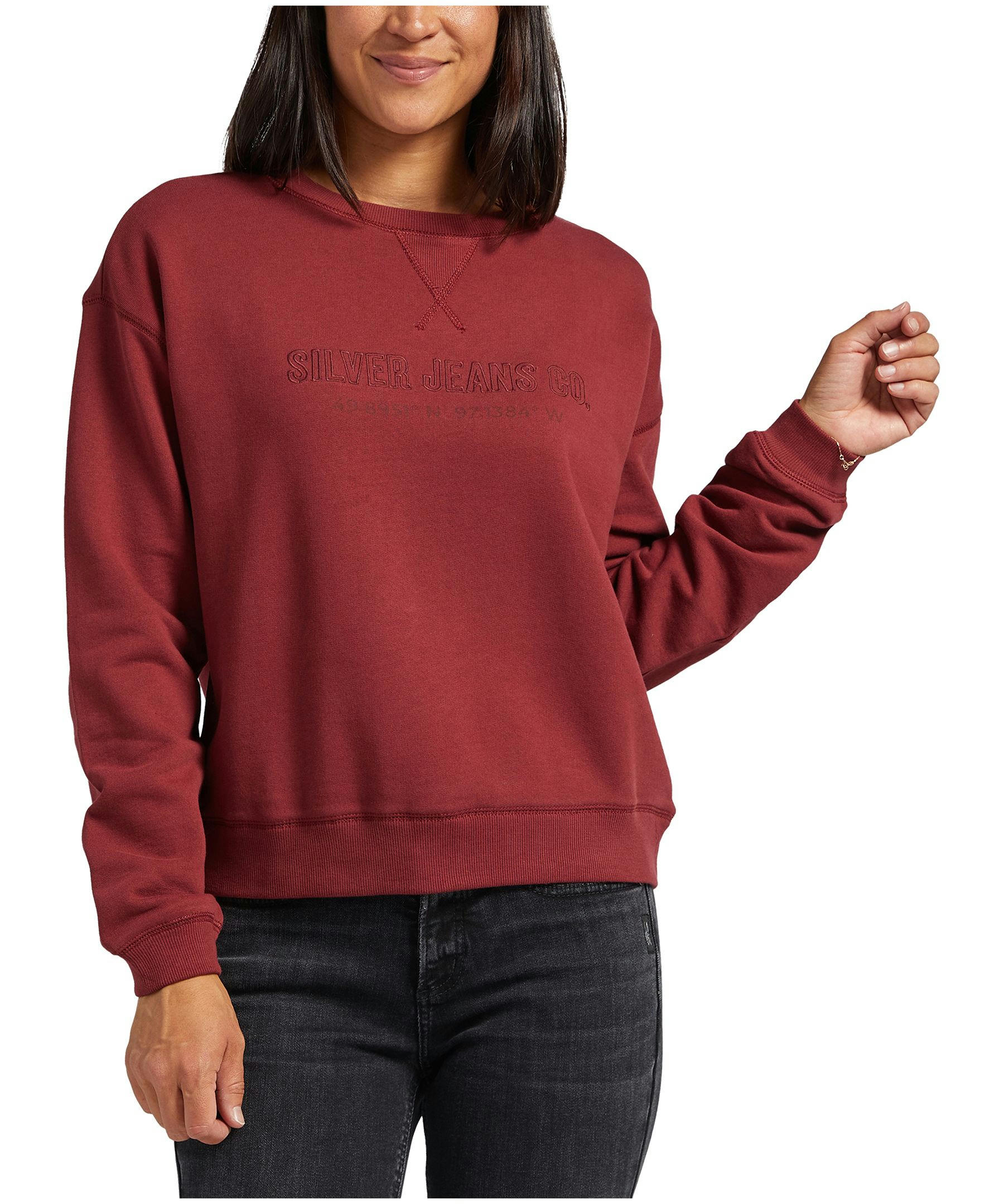 Silver Women's French Terry Crewneck Sweatshirt