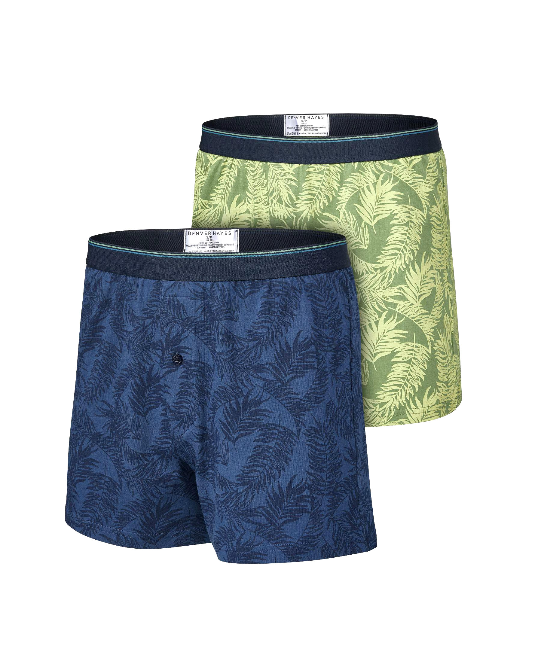 Denver Hayes Men's 2 Pack Yarn Dye Loose Fit Boxer Briefs