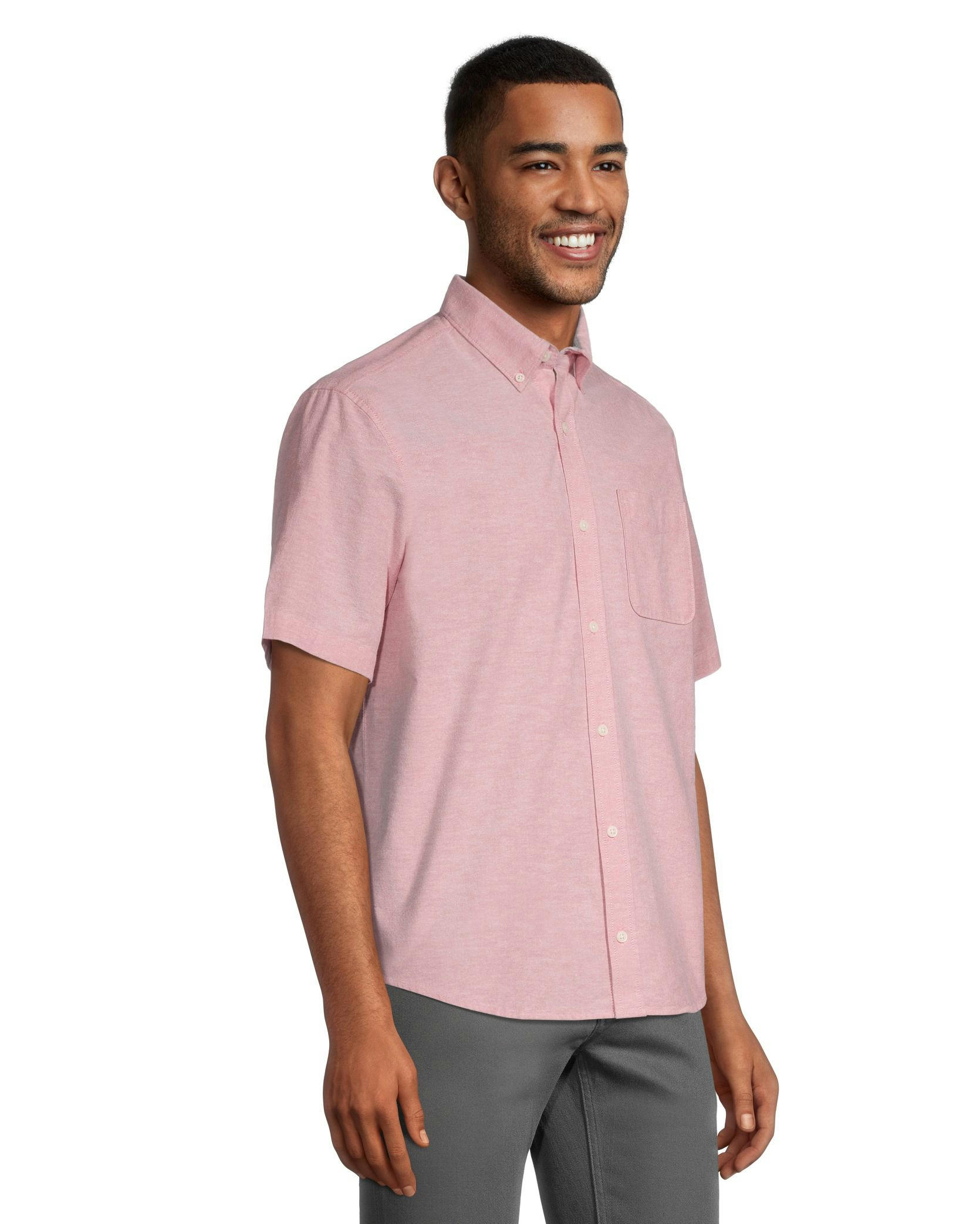 Denver Hayes Men's Classic Fit Short Sleeve Oxford Casual Shirt