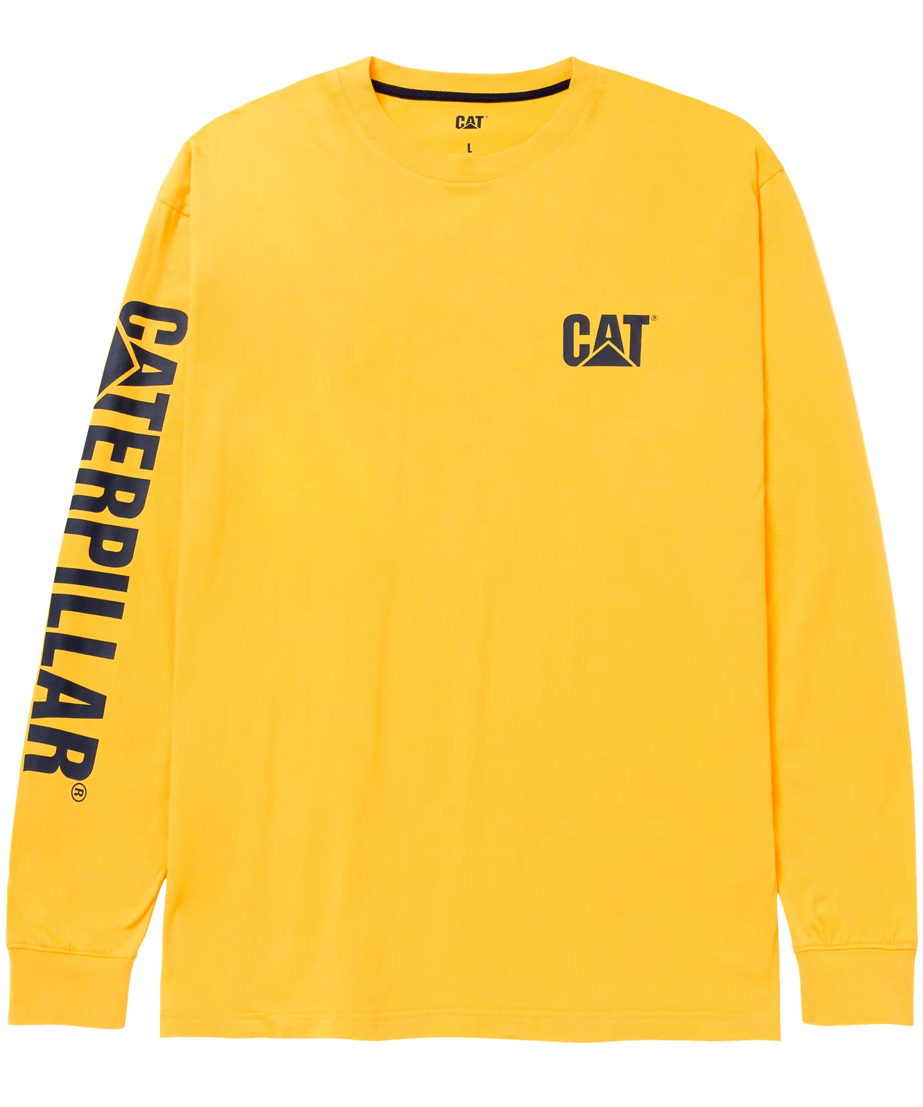 CAT Trademark Banner Long Sleeve Cotton T Shirt