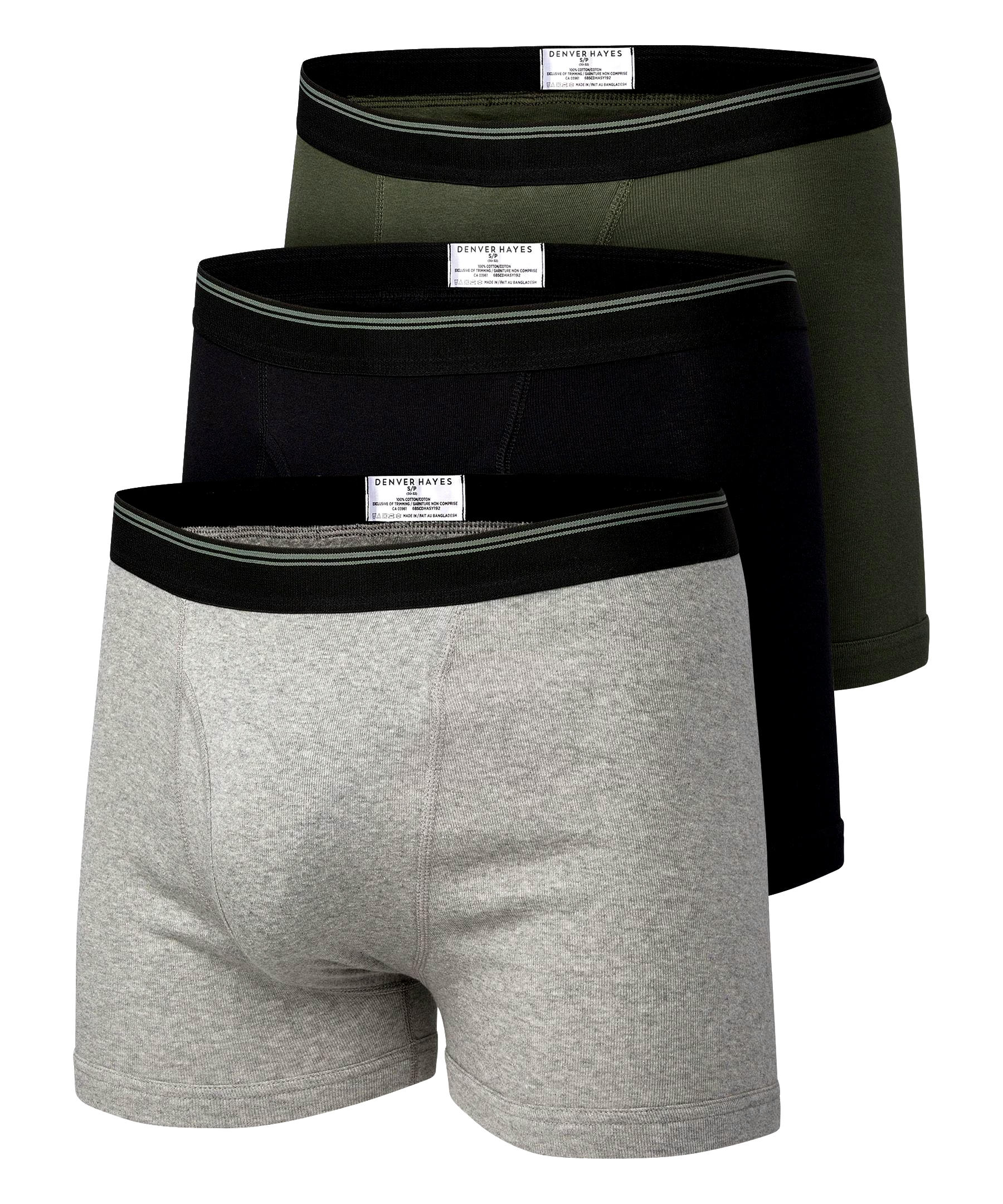 Denver Hayes Men's 3 Pack Solid Boxer Briefs
