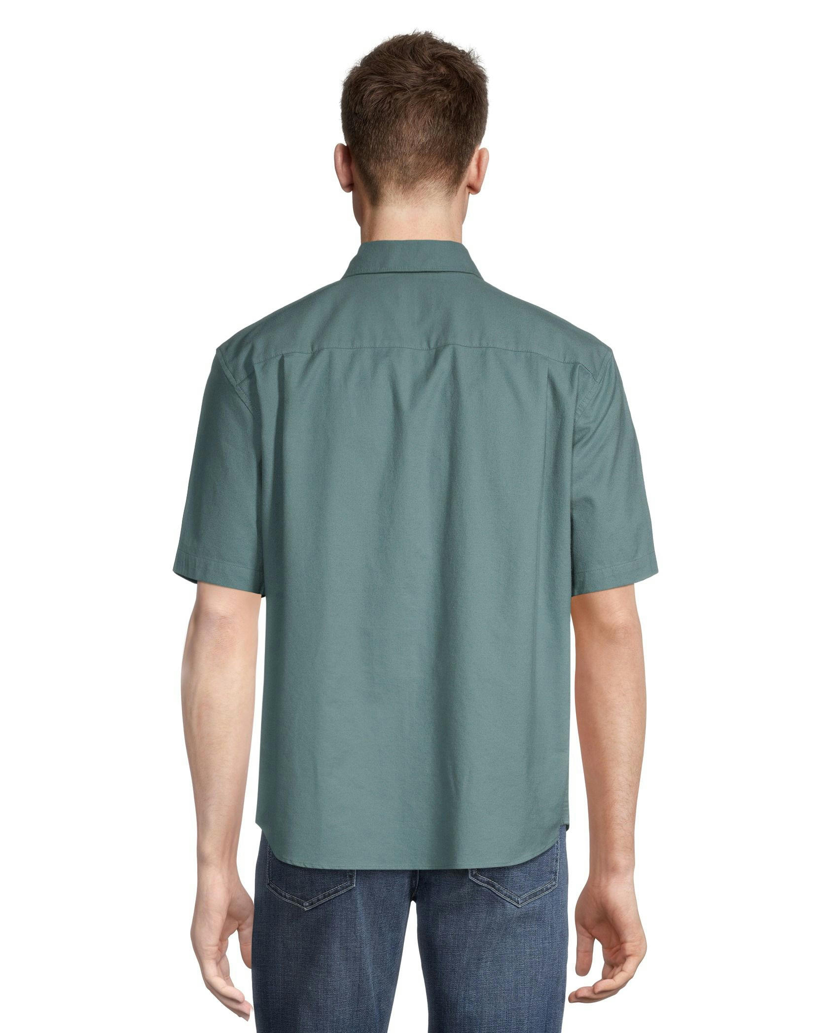 Denver Hayes Men's Classic Fit Short Sleeve Oxford Casual Shirt