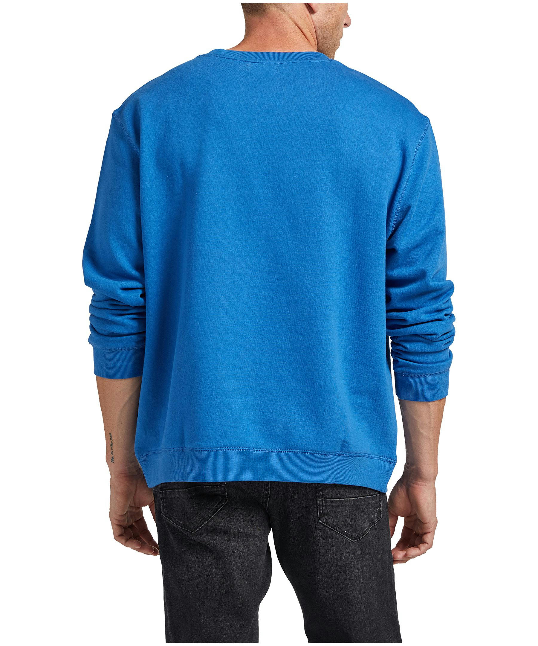 Silver Men's Cotton Fleece Logo Crewneck Sweatshirt